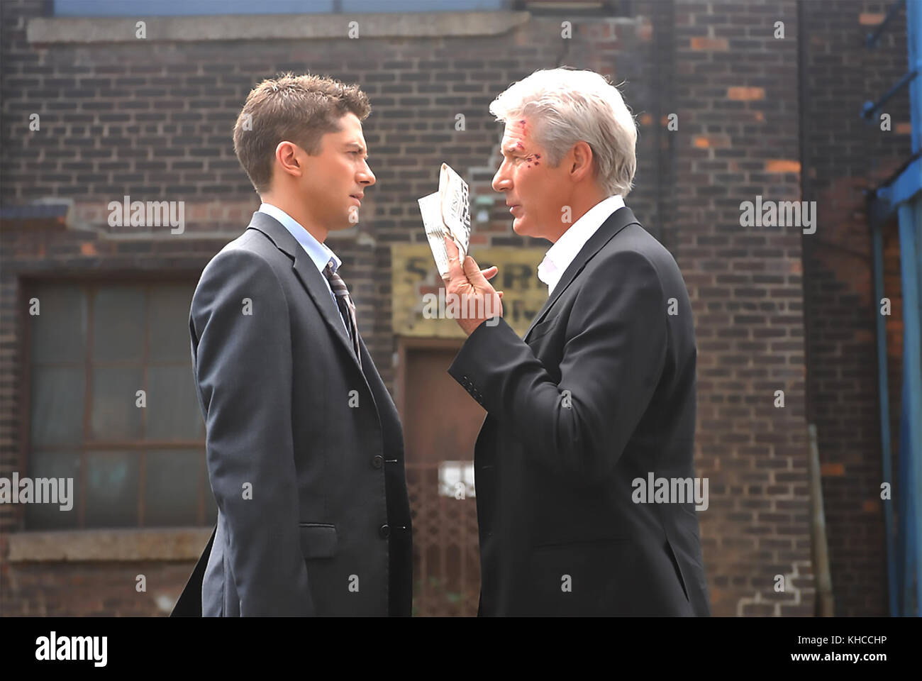 Der 2011 DOPPELTE Hyde Park Entertainment Film mit Richard Geere auf der rechten Seite und Topher Grace Stockfoto