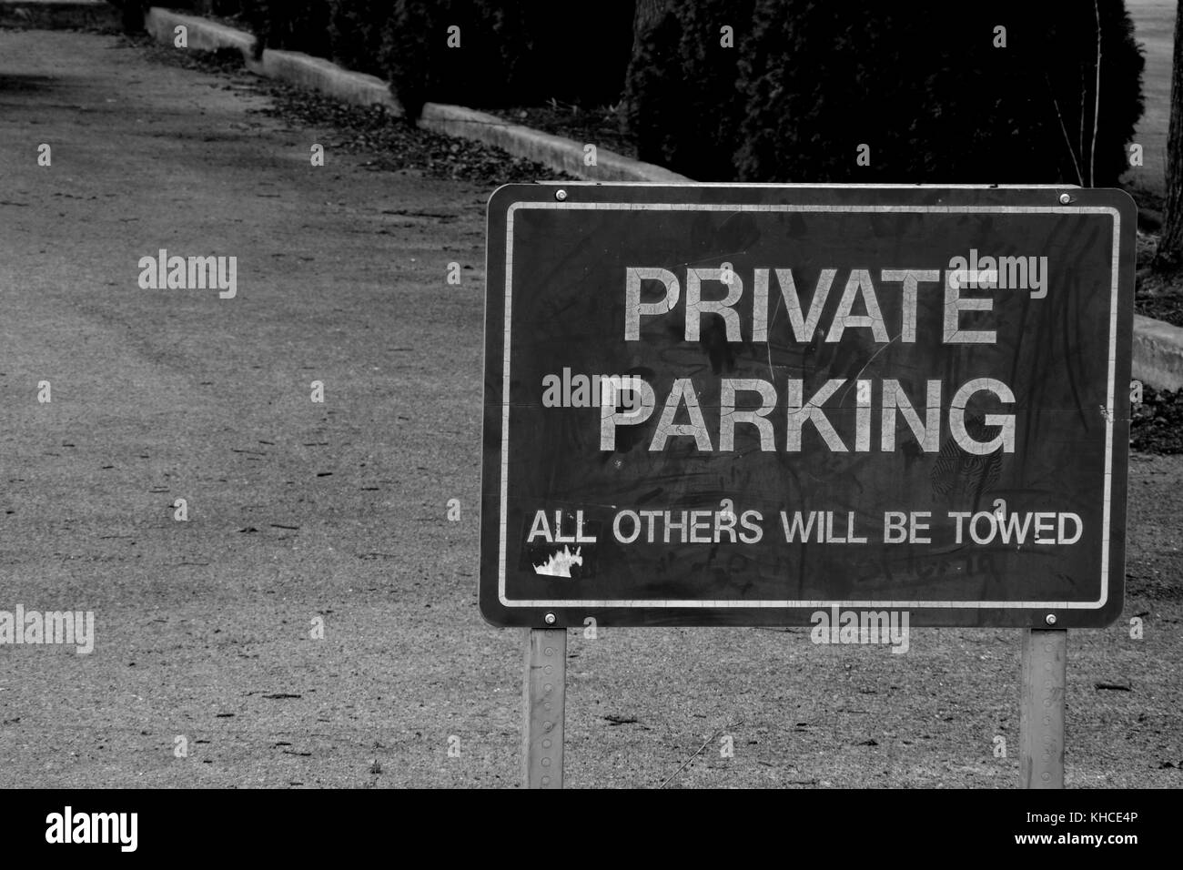 Ein beschreibt ein privaten Parkplatz in Martinsburg, West Virginia. Stockfoto