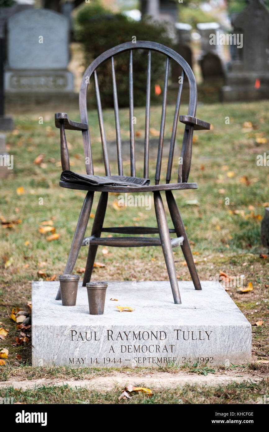 Grab Marker von Paul Raymond Tully, Demokrat politischer Stratege, Direktor der politischen Operationen für den demokratischen nationalen Ausschuß, Rock Creek Stockfoto