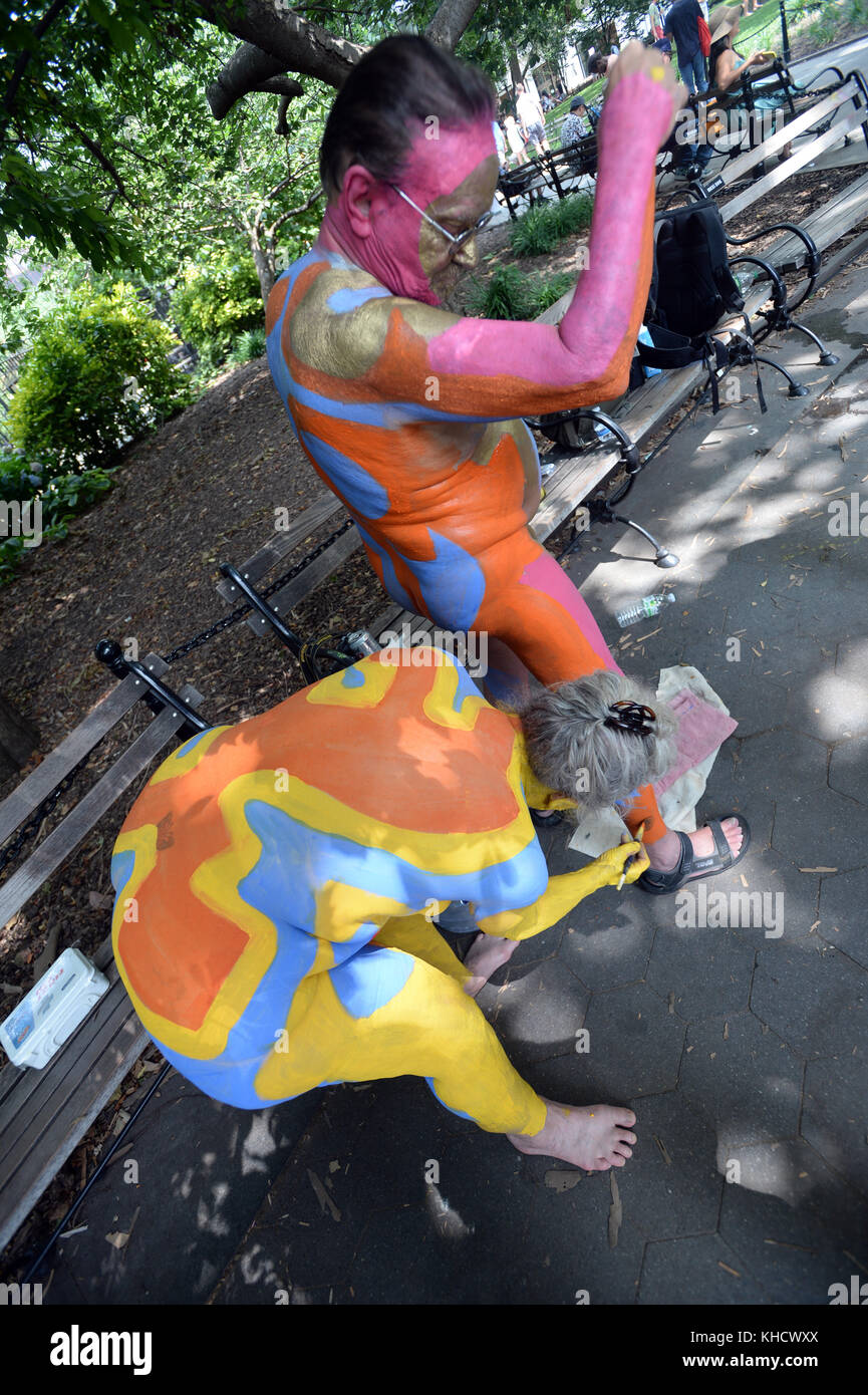 New York, NY 22. Juli bodypainting Tag nyc am Washington Square Park