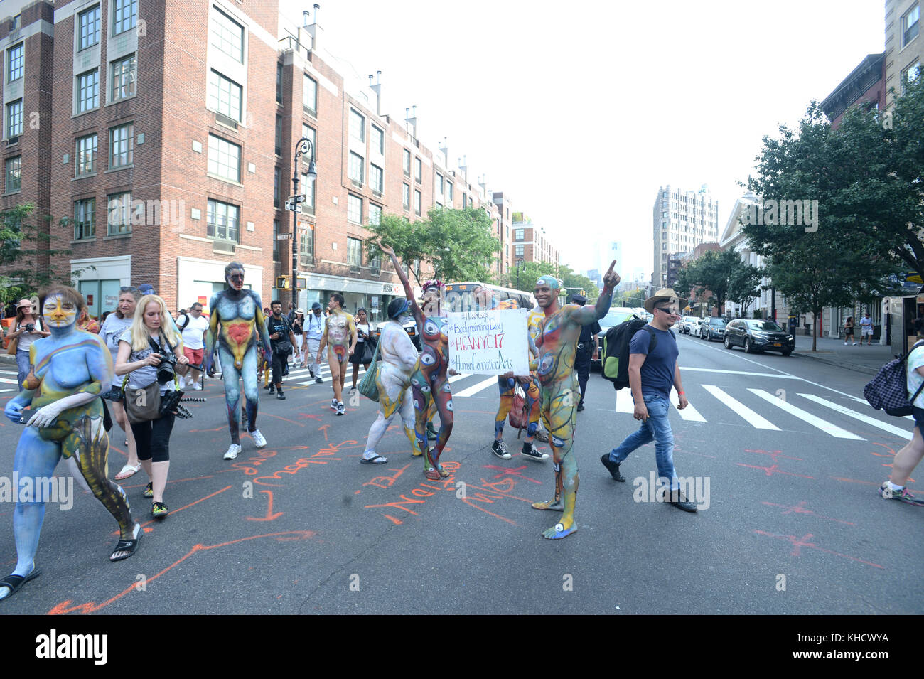 New York, NY 22. Juli bodypainting Tag nyc am Washington Square Park