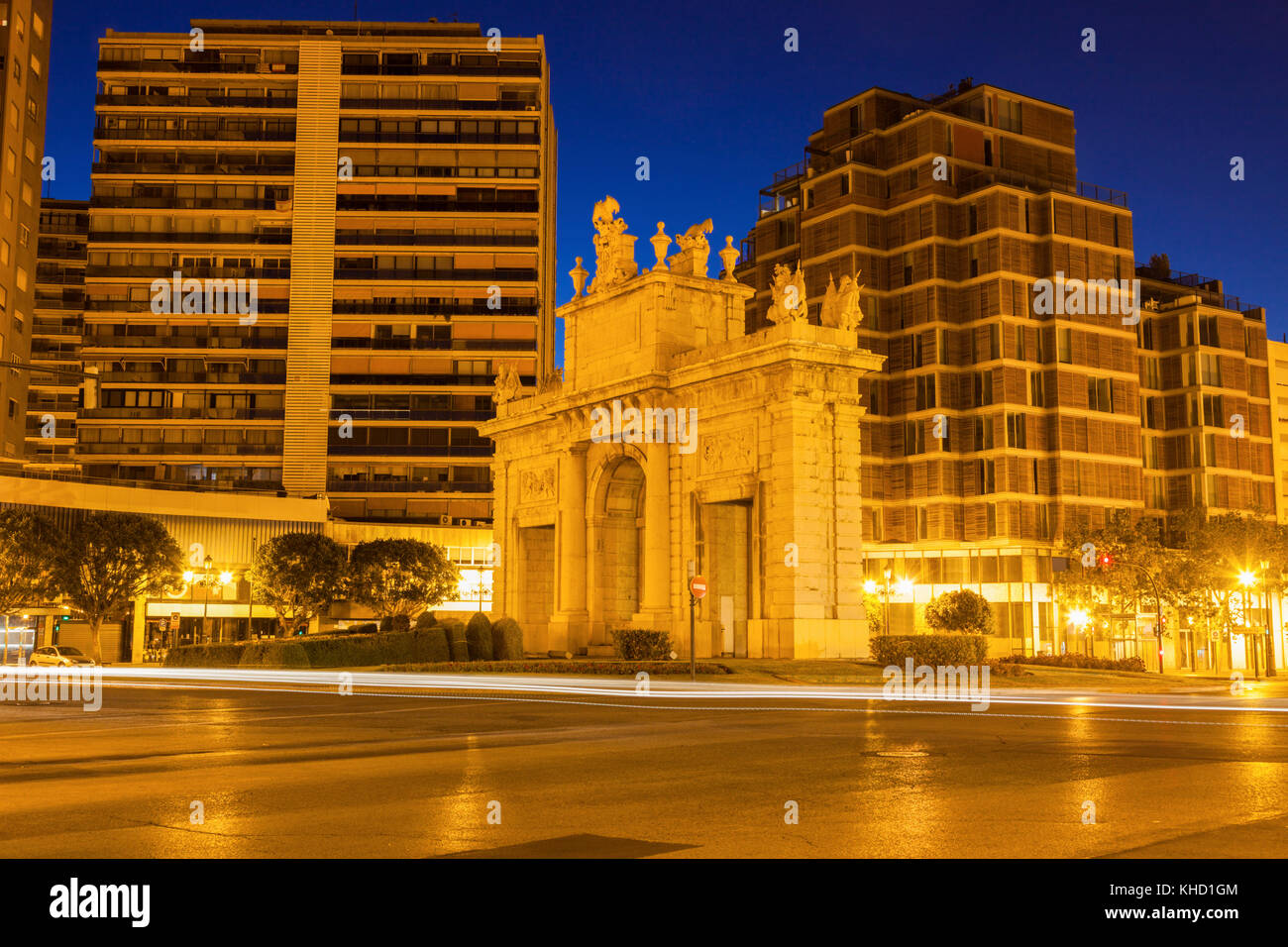 Puerta de la Mar in Valencia Valencia, Valencia, Spanien. Stockfoto