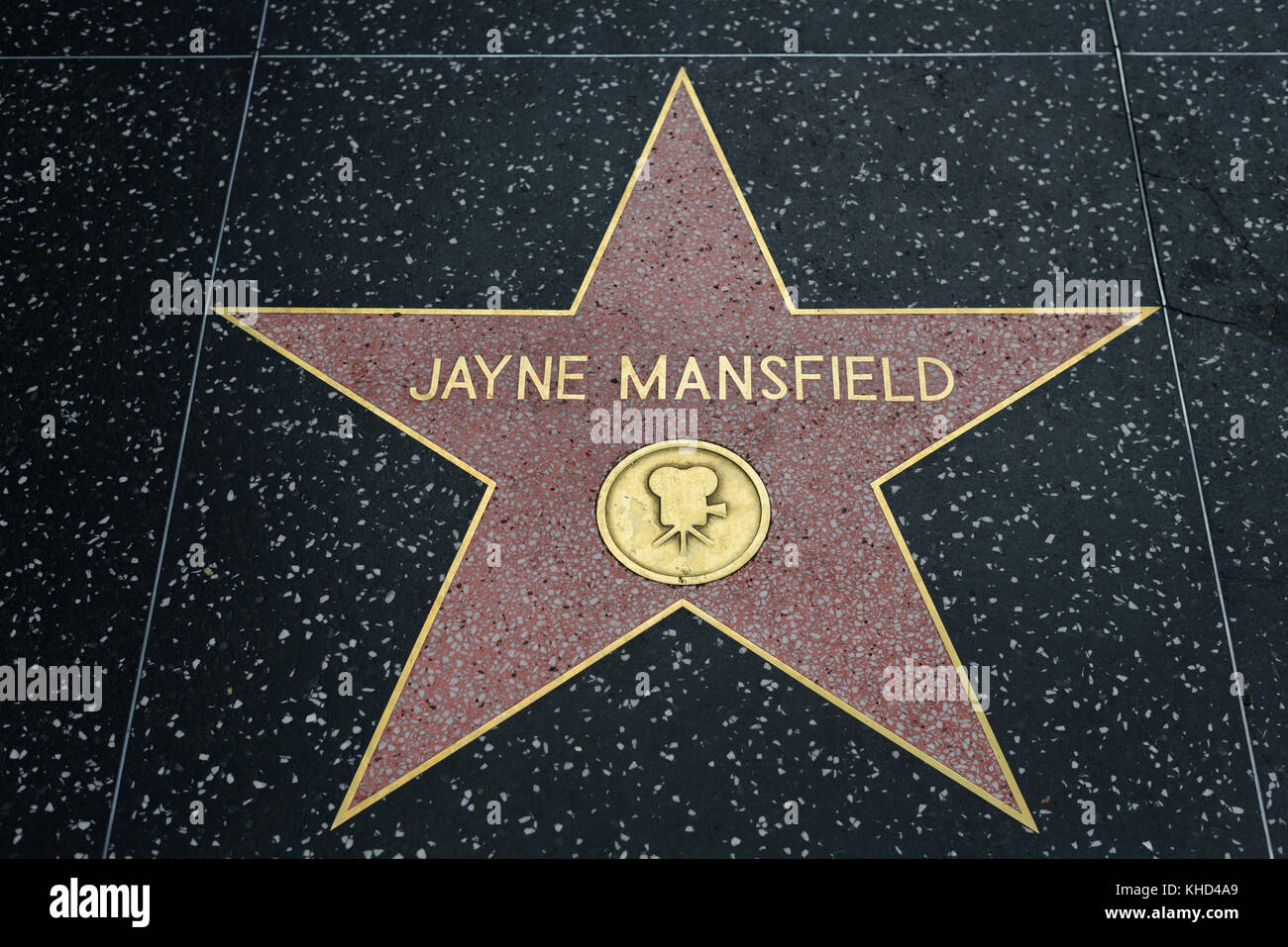HOLLYWOOD, CA - DEZEMBER 06: Jayne Mansfield Star auf dem Hollywood Walk of Fame in Hollywood, Kalifornien am 6. Dezember 2016. Stockfoto
