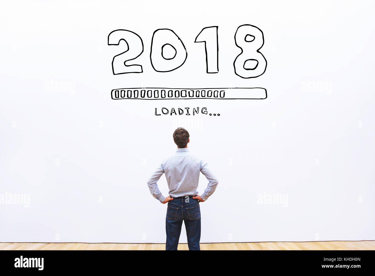 2018 Neues Jahr Konzept mit ladebalken Stockfoto
