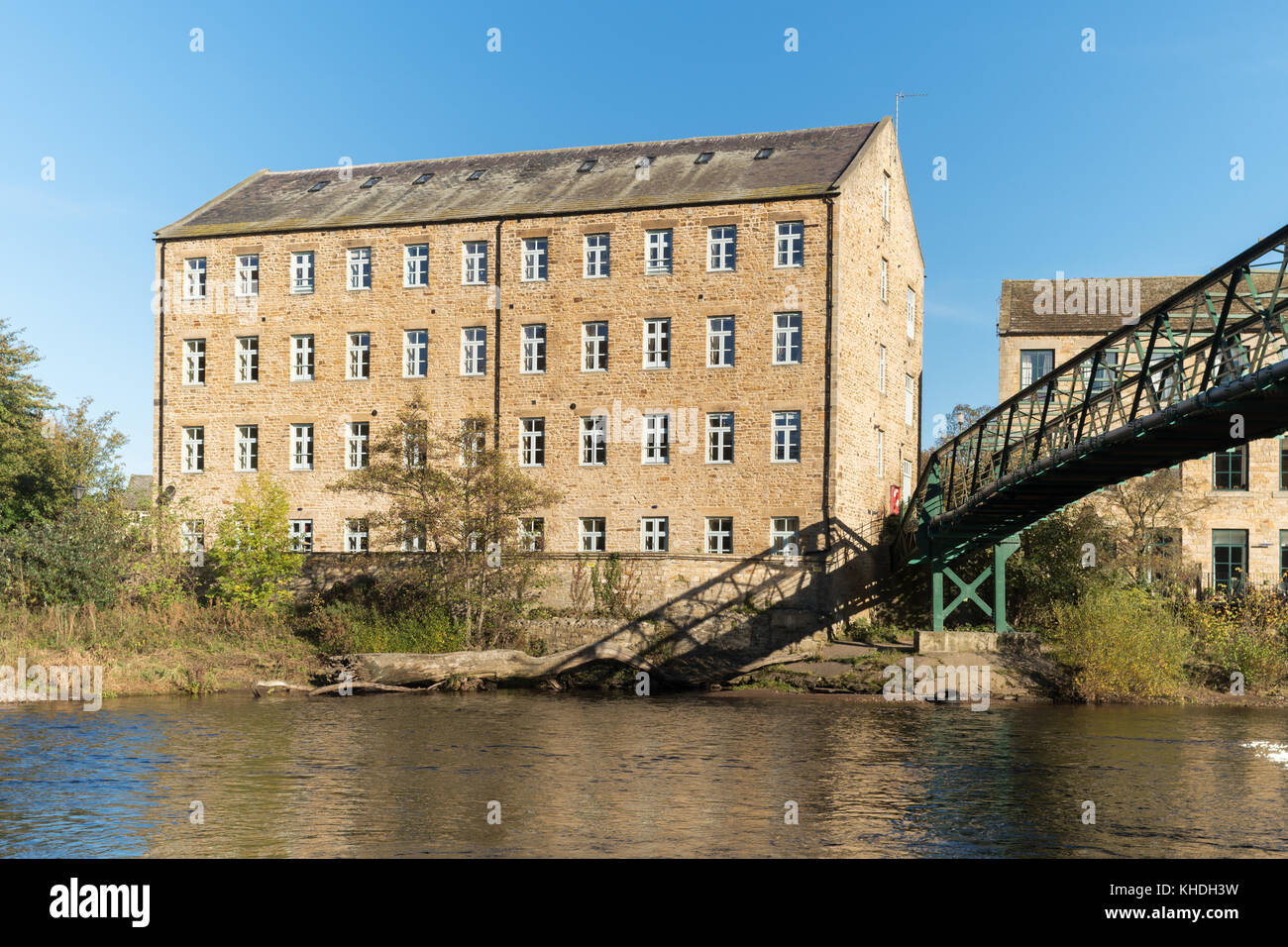 Eine alte Mühle thorngate Kammgarn Weberei jetzt zu einem Wohnhaus umgebaut, Barnard Castle, Co Durham, England, Großbritannien Stockfoto