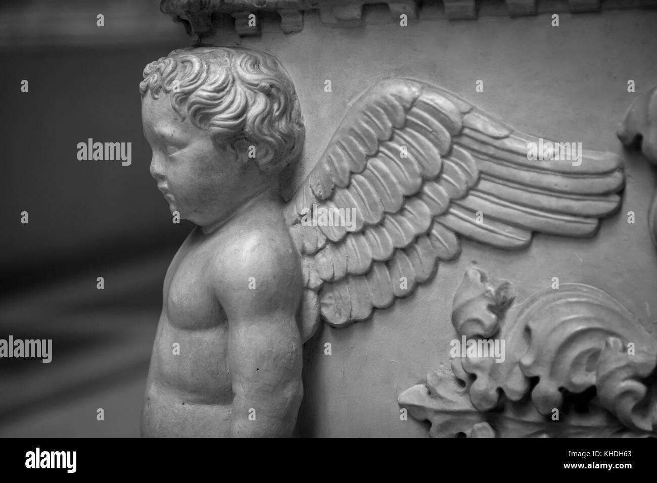 Engel aus Stein bas-relief Dekorationen Stockfoto