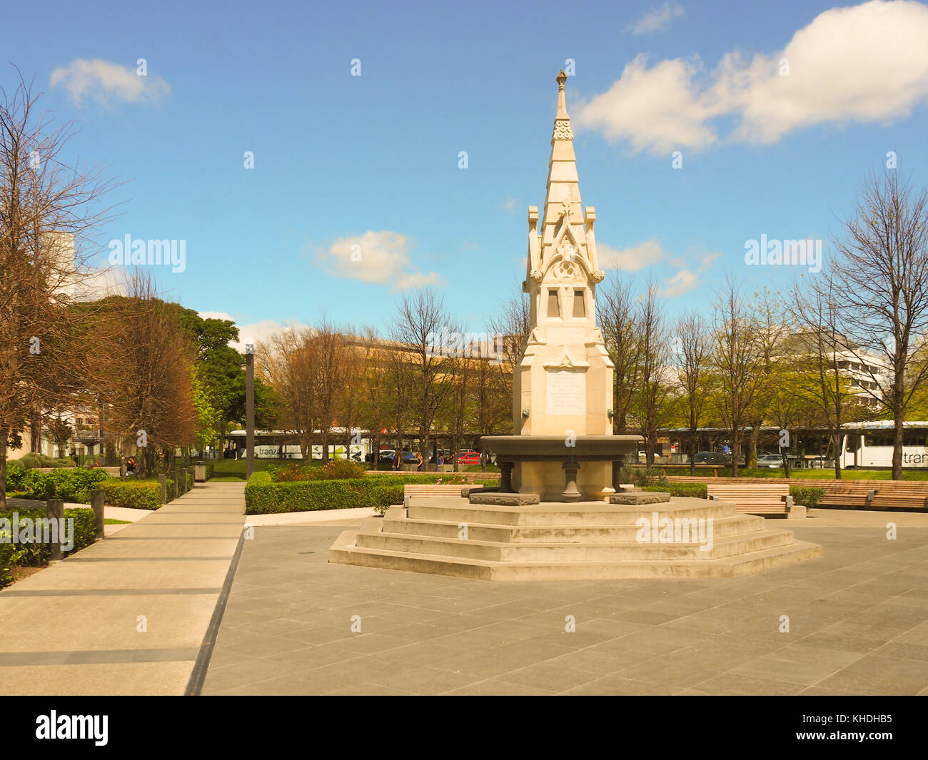 Blick auf palmaston Nord Gärten, Neuseeland Stockfoto
