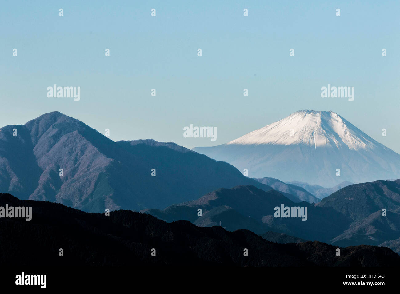 Mount Fuji im Bild von oben Takao montieren. Credit: yuichiro tashiro Stockfoto