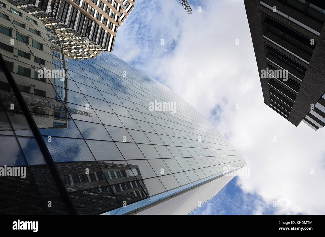 Londoner Finanzviertel Skyline, Wolkenkratzer und große Bürogebäude Stockfoto