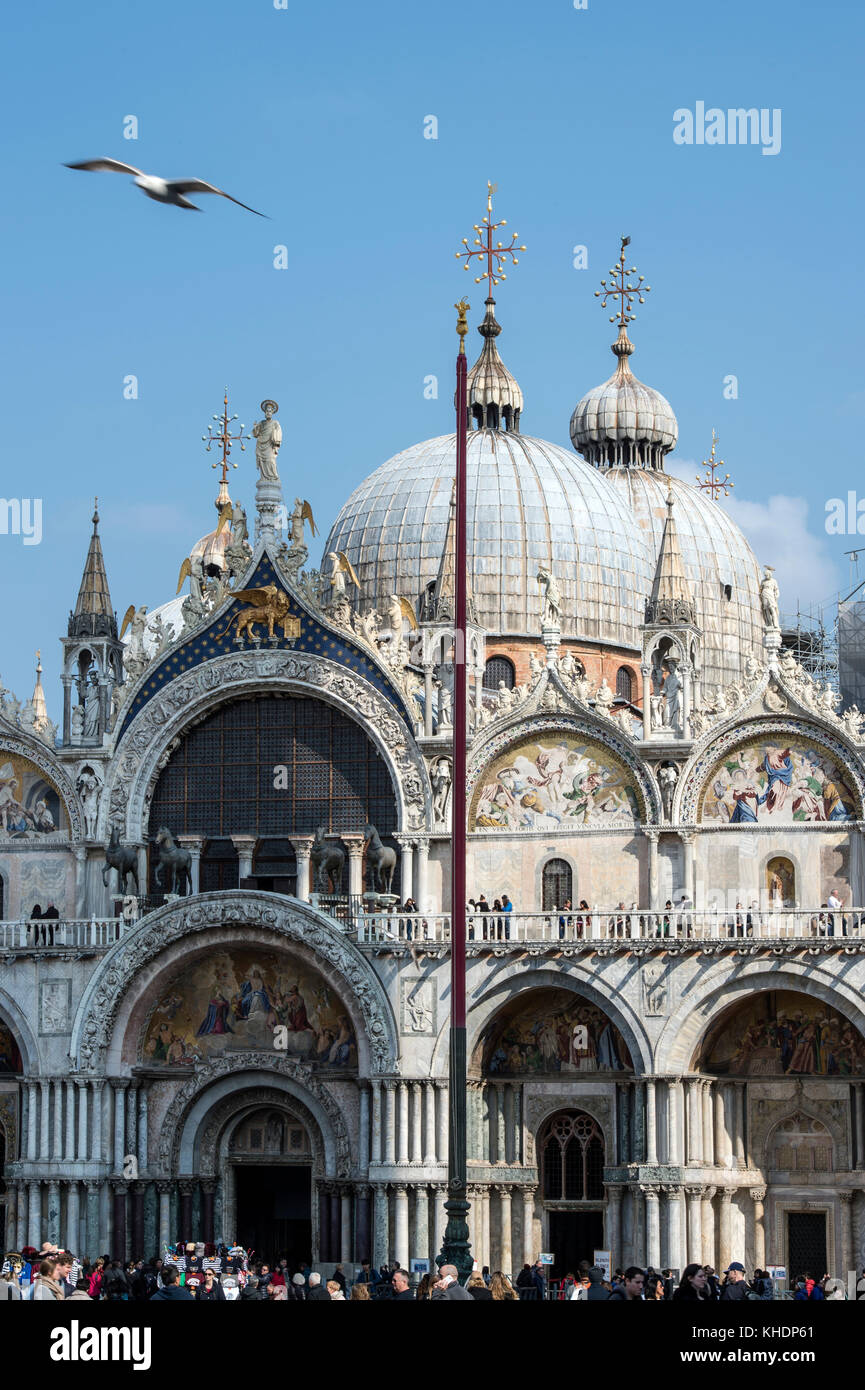 Italien, Veneto, Venedig, SAN MARCO SQUARE, DETAIL DER KATHEDRALE SAN MARCO Stockfoto