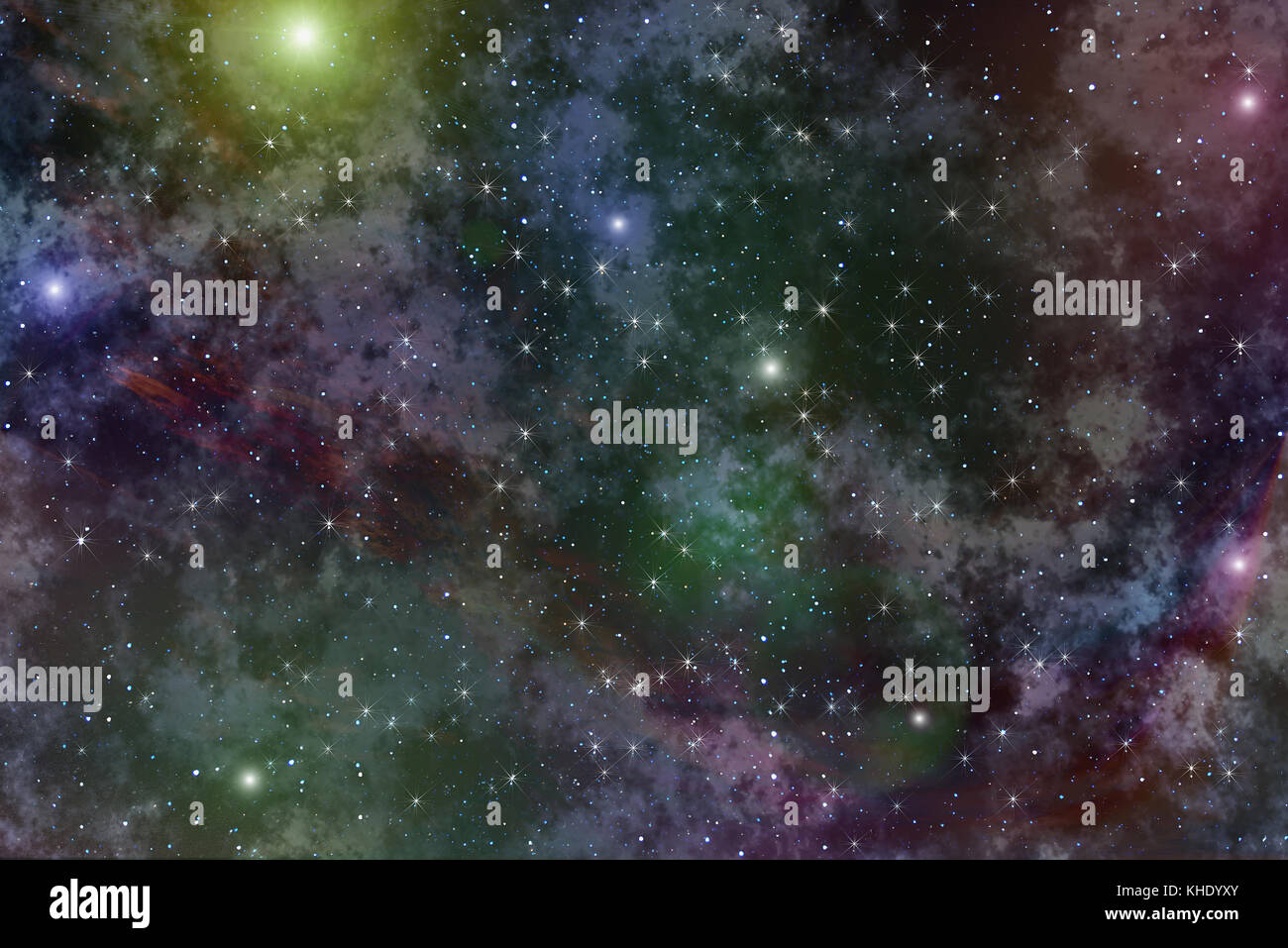 Bunte abstrakt Hintergrund von Deep Space mit Nebel und Sterne Stockfoto