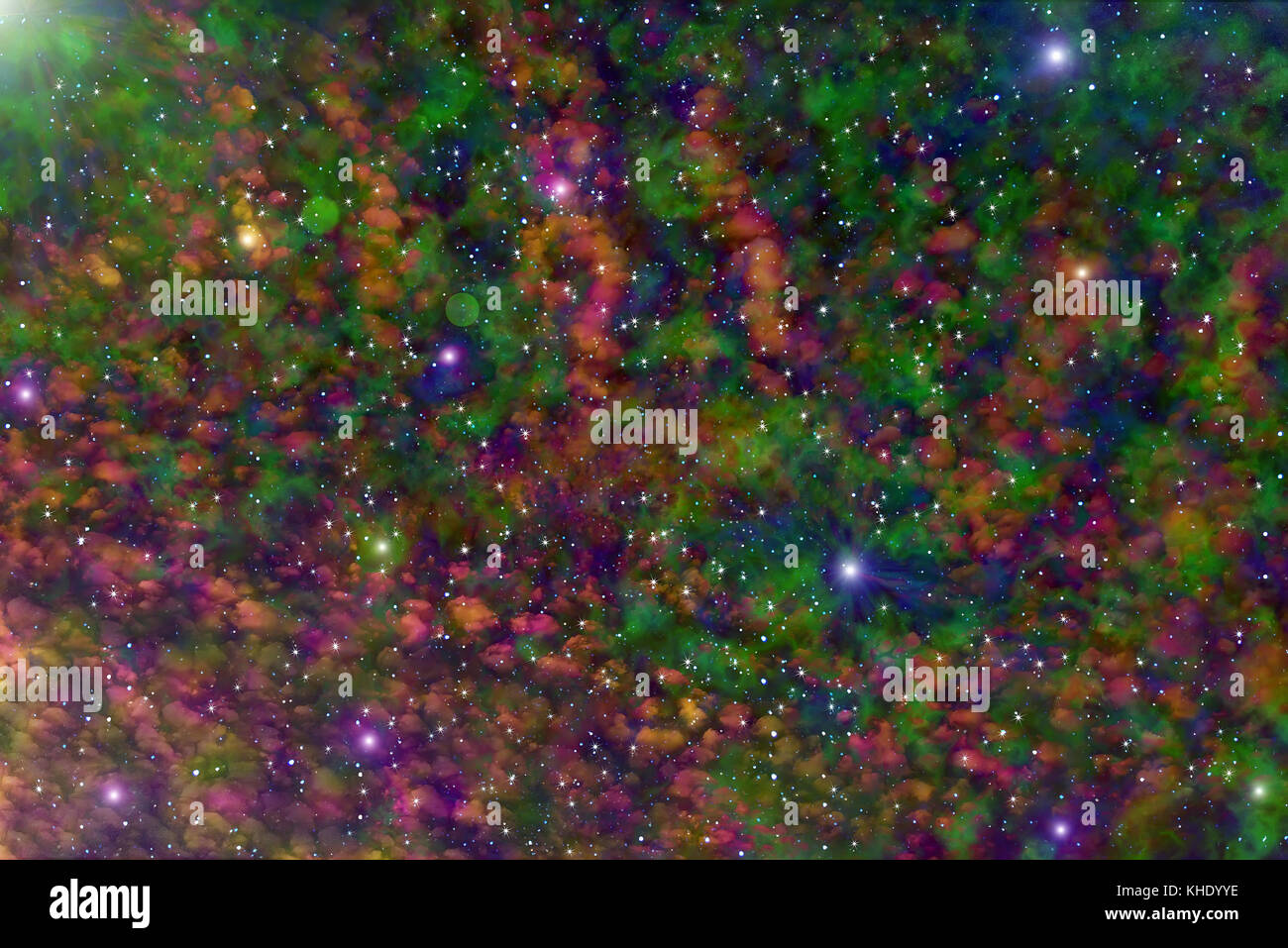 Farbenfrohe abstrakte Hintergrund von Deep Space mit Nebel und Sterne Stockfoto