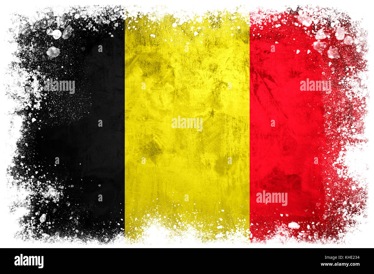Belgische Nationalflagge auf Betongrund Stockfotografie Alamy