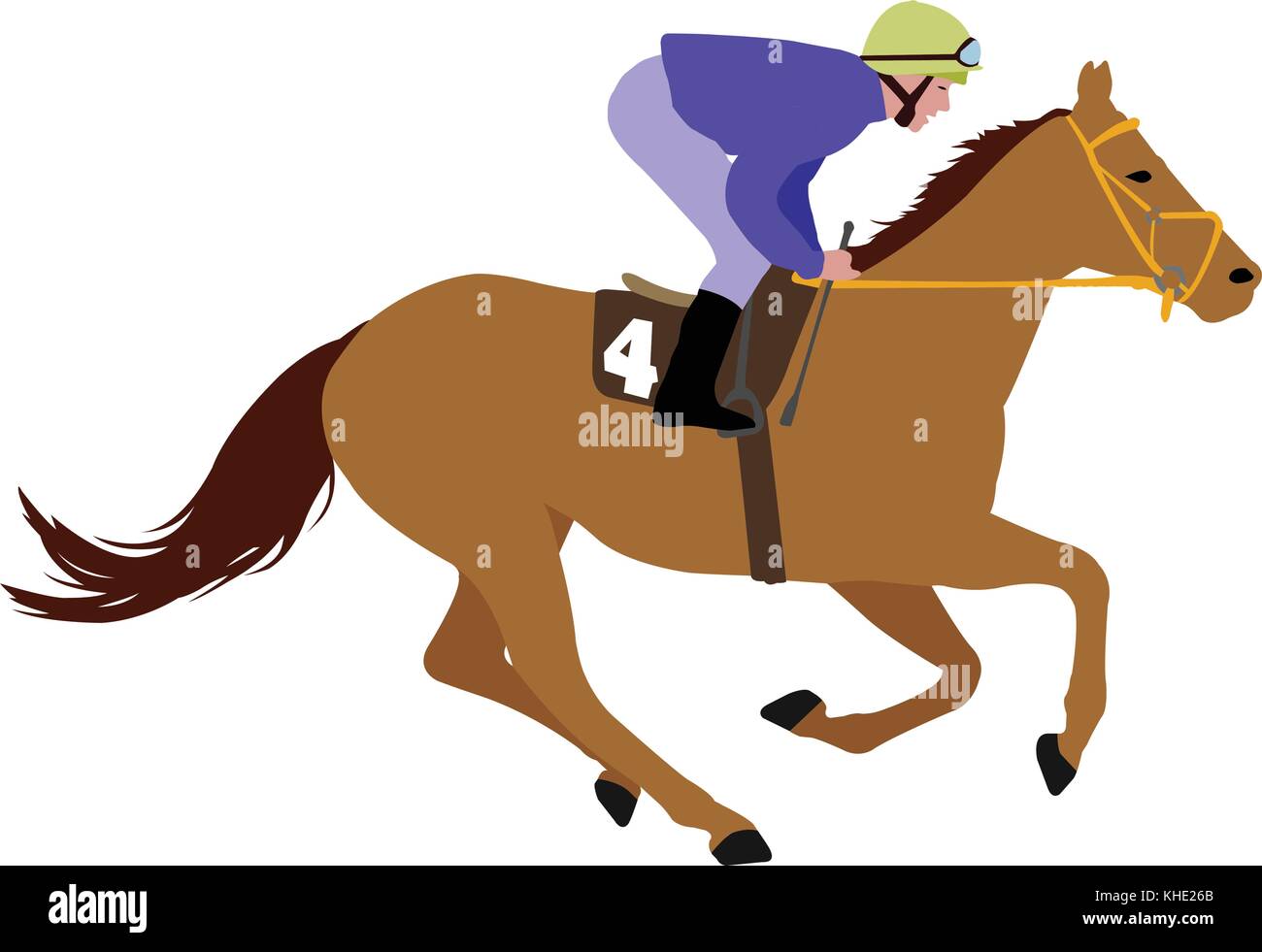 Jockey reiten Race Horse Abbildung Stock Vektor