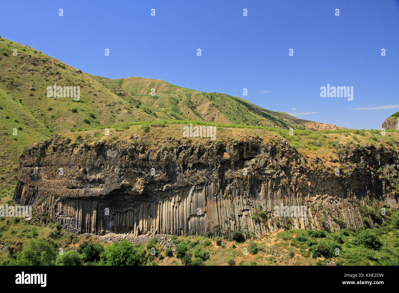 Basaltsäulenformationen in Garni Gorge, Armenien Stockfoto