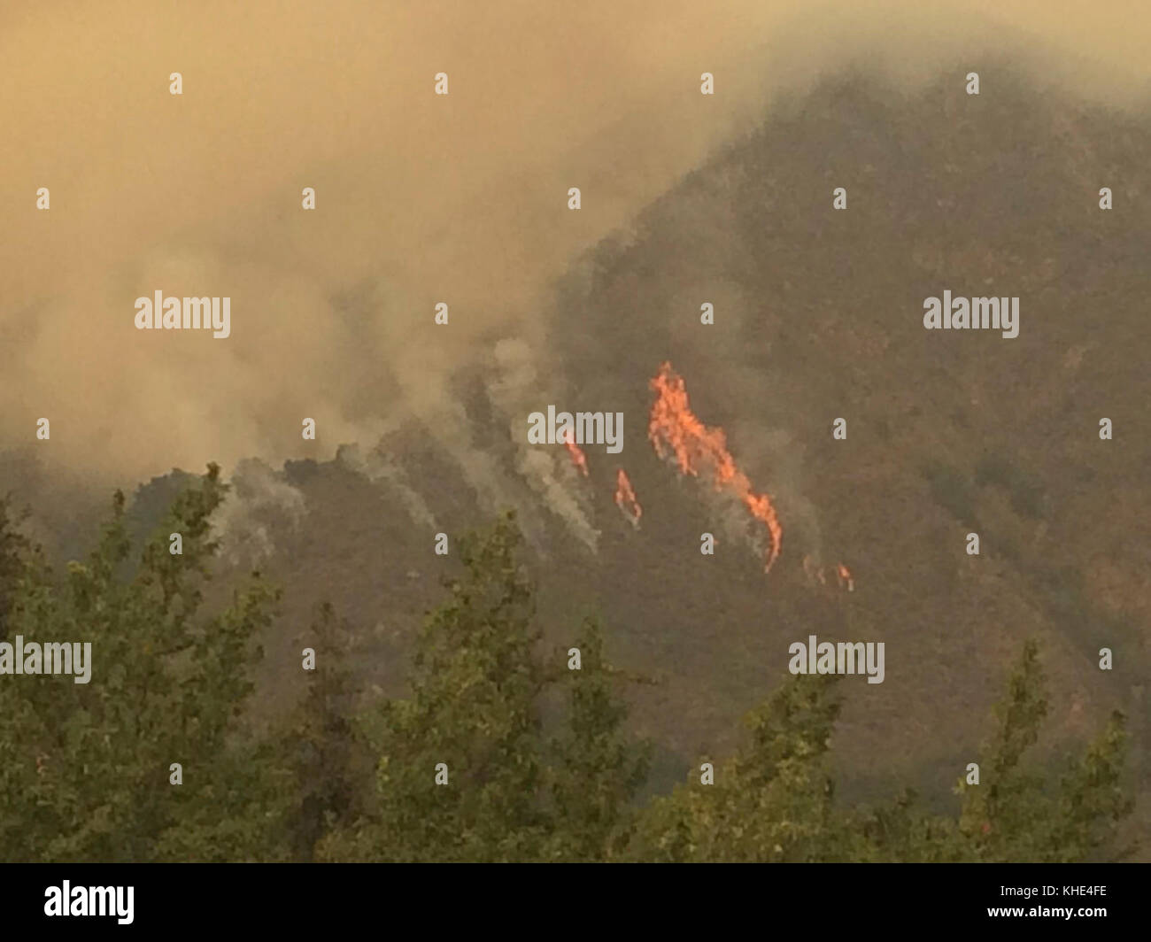 Das Feuer von Soberanes im Los Padres National Forest in Kalifornien begann am 22. Juli 2016, als es durch ein illegales Lagerfeuer ausgelöst wurde. Das Soberanes Feuer hat 86,294 Acres verbraucht. Foto des U.S. Forest Service. Stockfoto