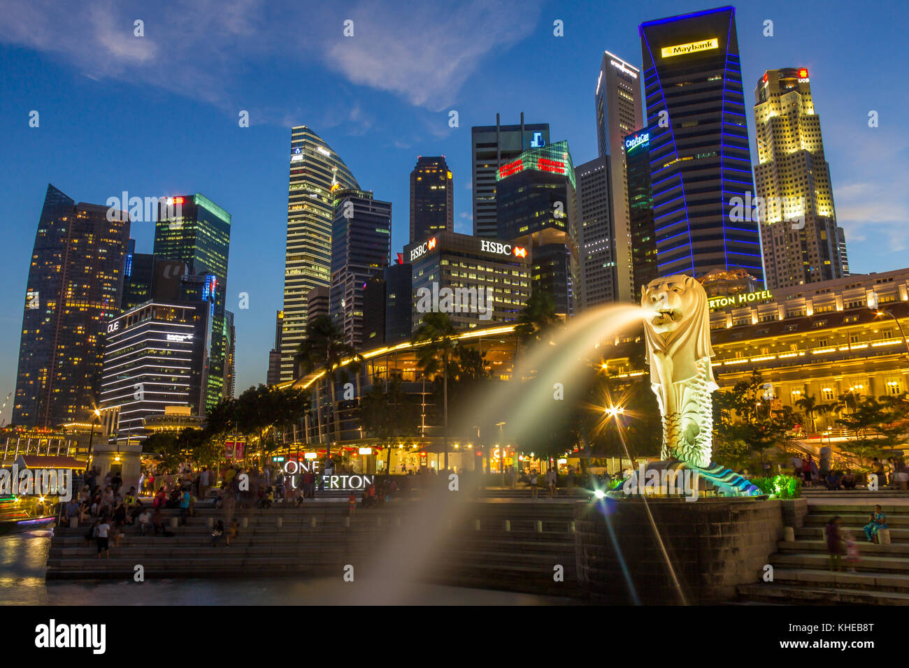 Merlion Statue In Singapur Stockfoto