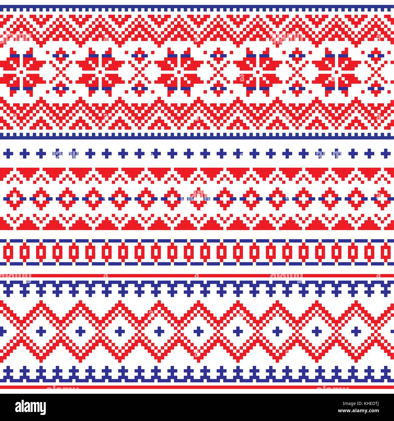 Lappland Vektor nahtlose winter Muster, Sami folk art design, traditionelle Stricken und Sticken Stock Vektor
