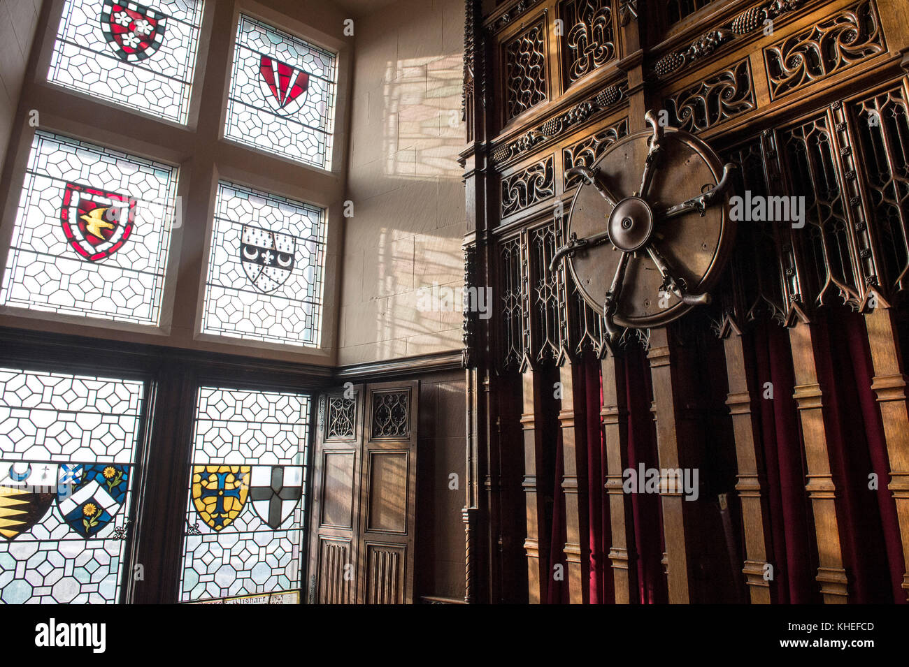 Vereinigtes Königreich, Schottland, Edinburgh, Edinburgh Castle, großer Saal Stockfoto
