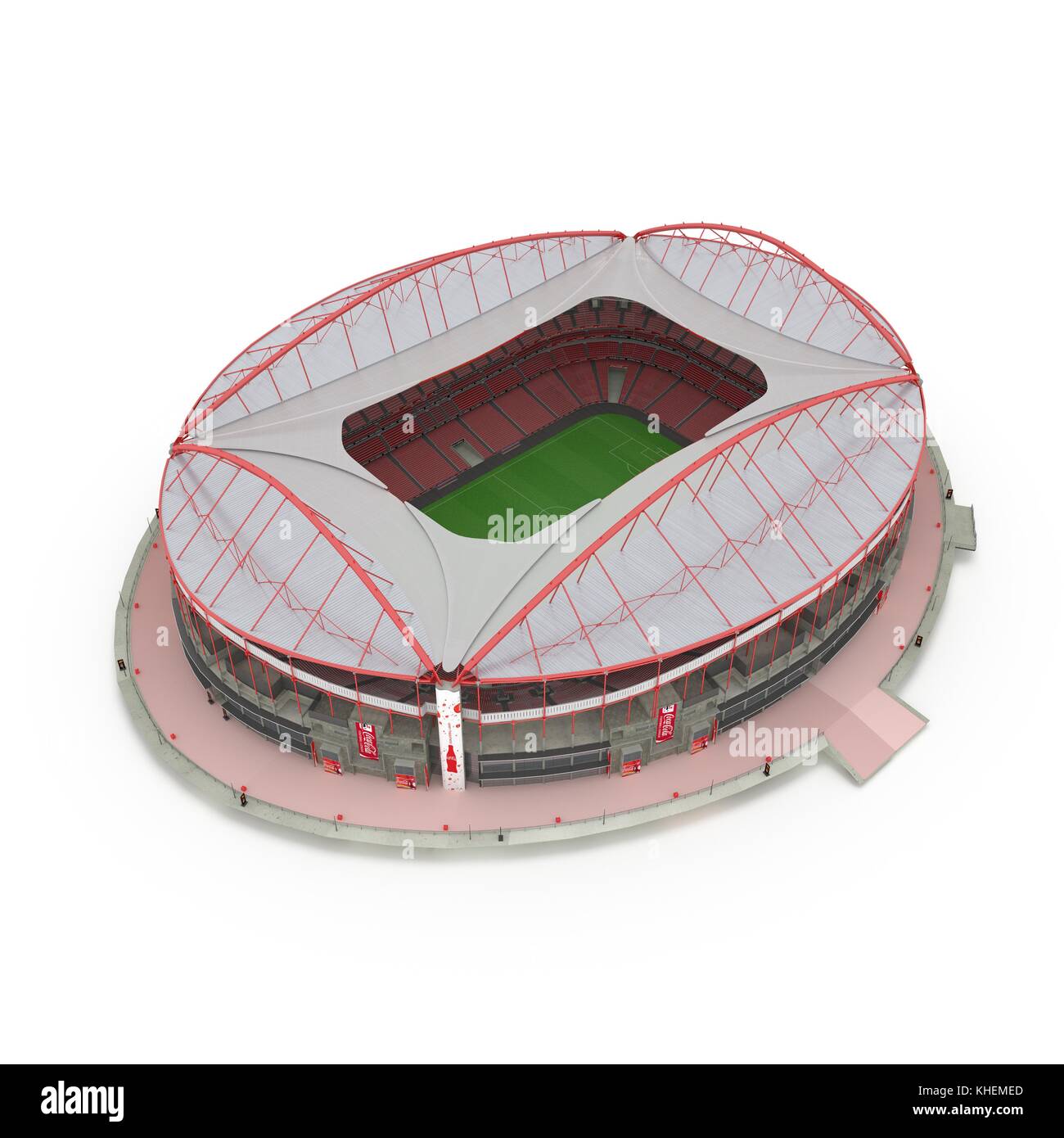 Stadion Estadio da Luz auf Weiß 3d Illustration isoliert Stockfoto