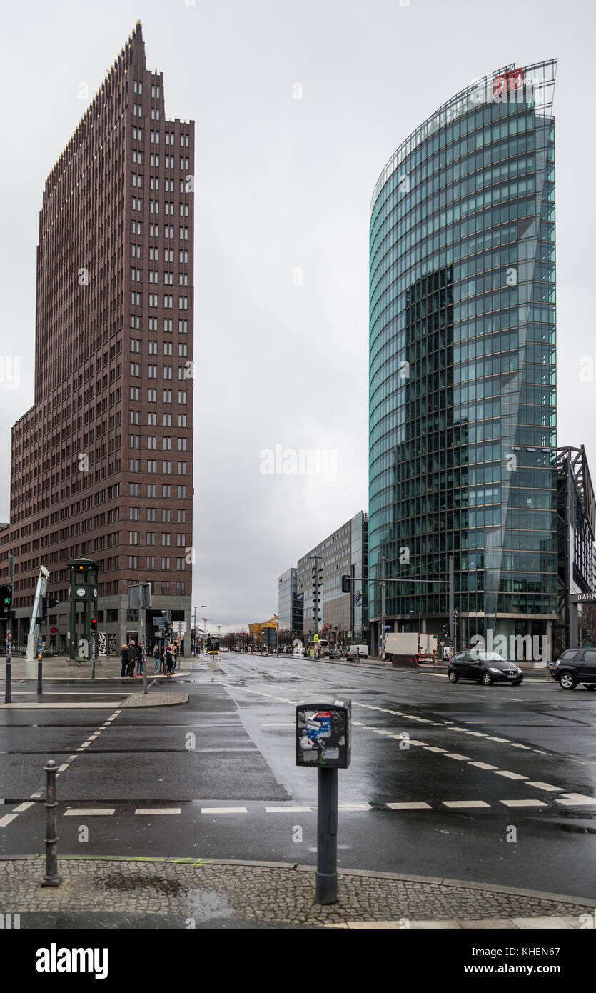 Der Potsdamer Platz in Berlin. Stockfoto