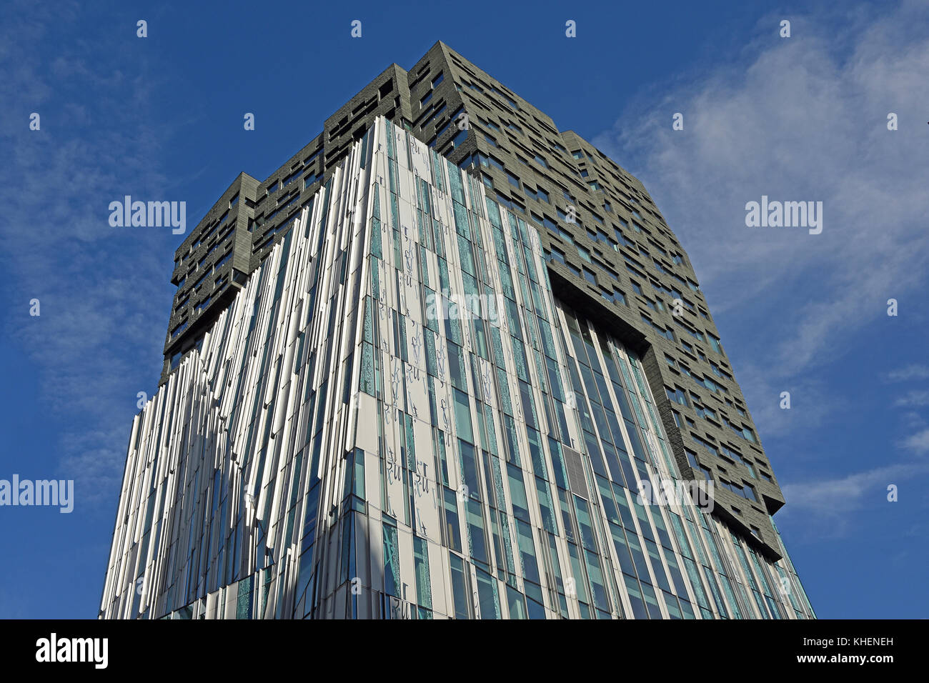 Der Fels Wolkenkratzer (Architekt: Erick van egeraat Associated Architects), Amsterdam, Nordholland, Niederlande, Niederlande Stockfoto