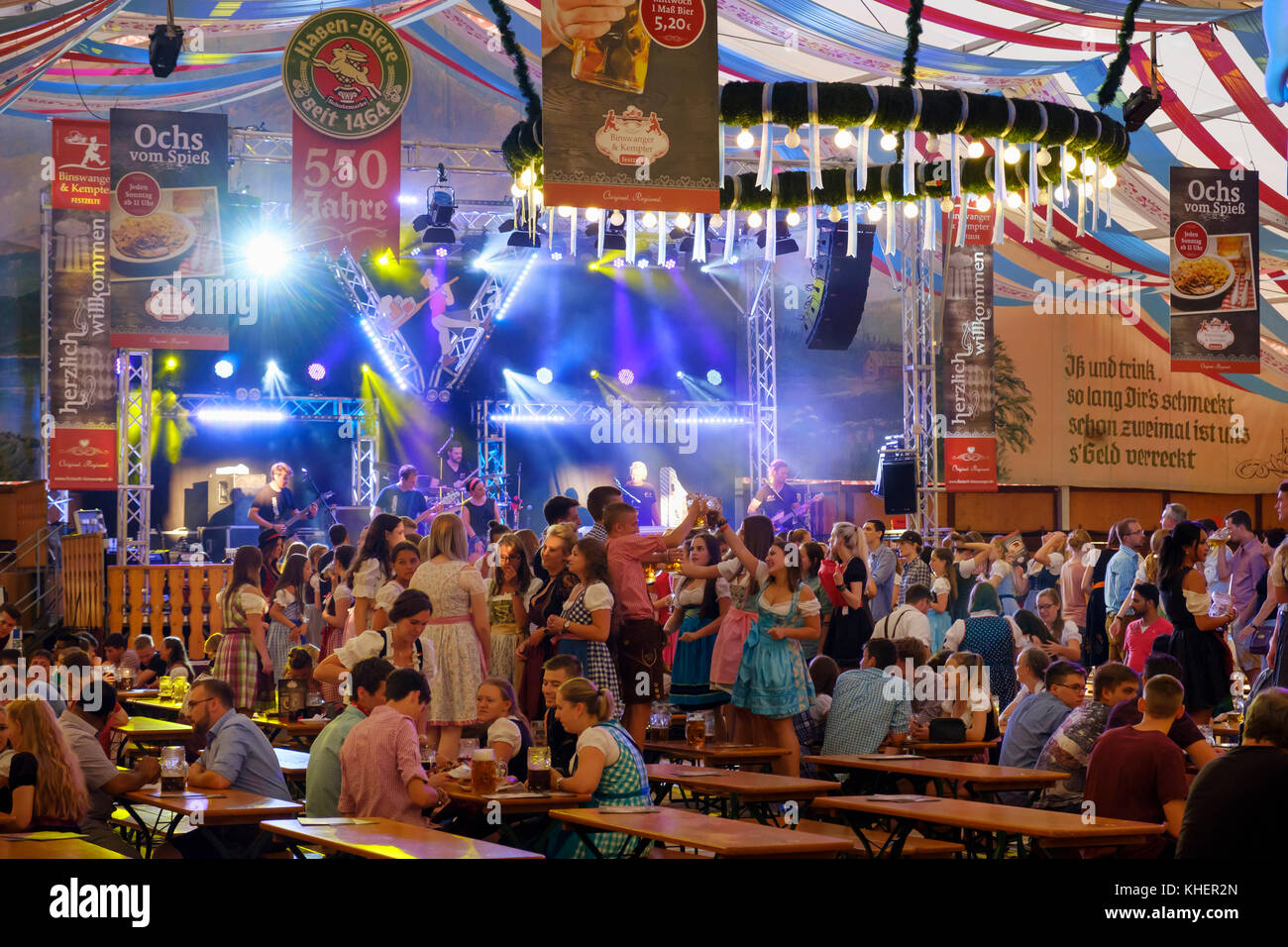 Festzelt, Volksfest Plärrer, Augsburg, Schwaben, Bayern, Deutschland Stockfoto