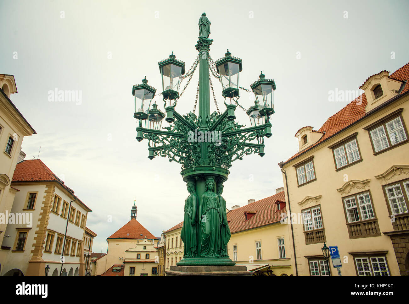 Laterne in Prag Stockfoto
