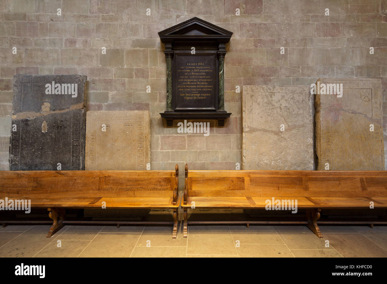 Die protestantische Reformation: 350-Jahr-Feier - Kathedrale St. Pierre - Genf Stockfoto