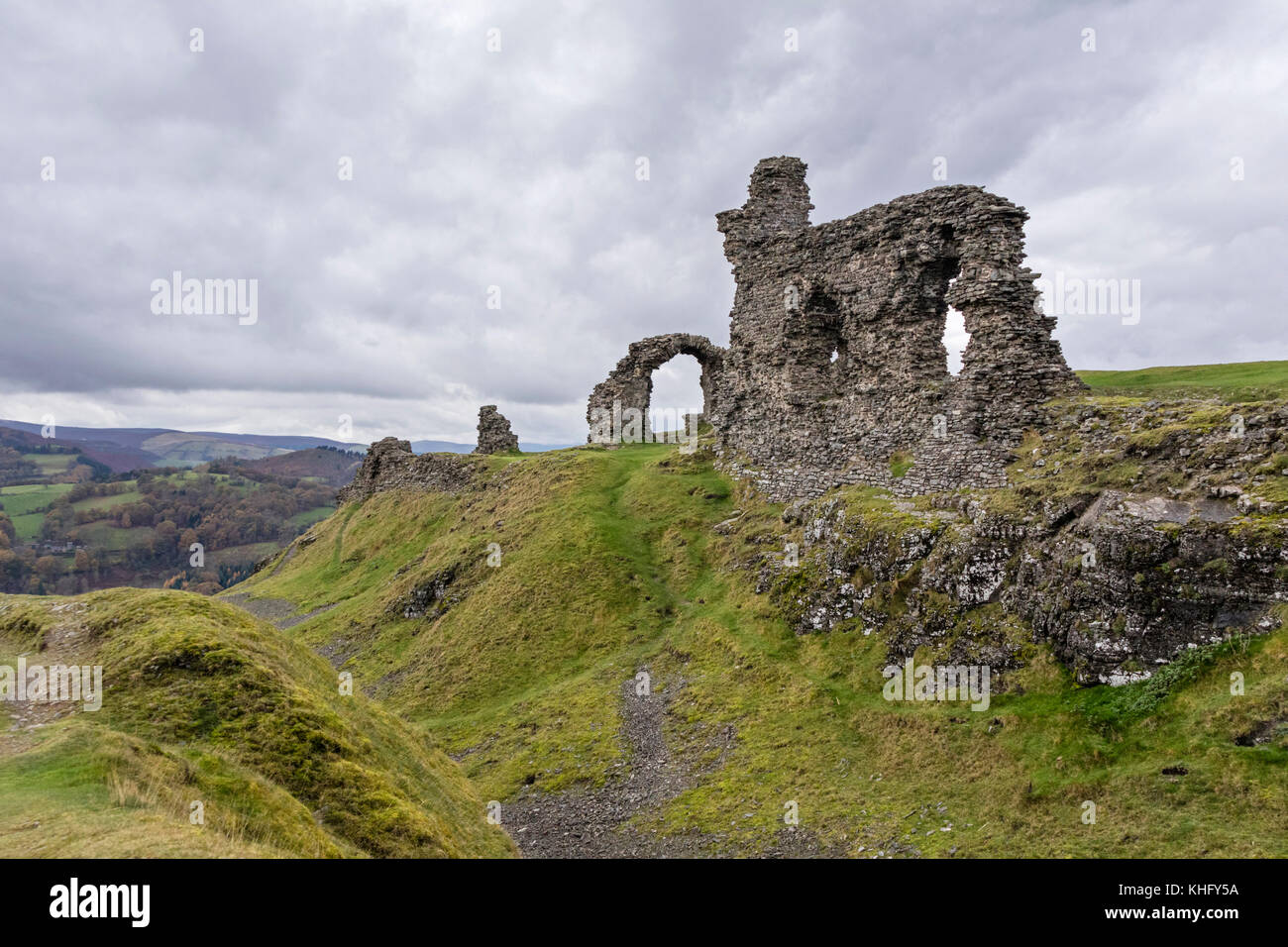 Castell Dinas Brân in der Nähe von Llangollen, North Wales, UK Stockfoto