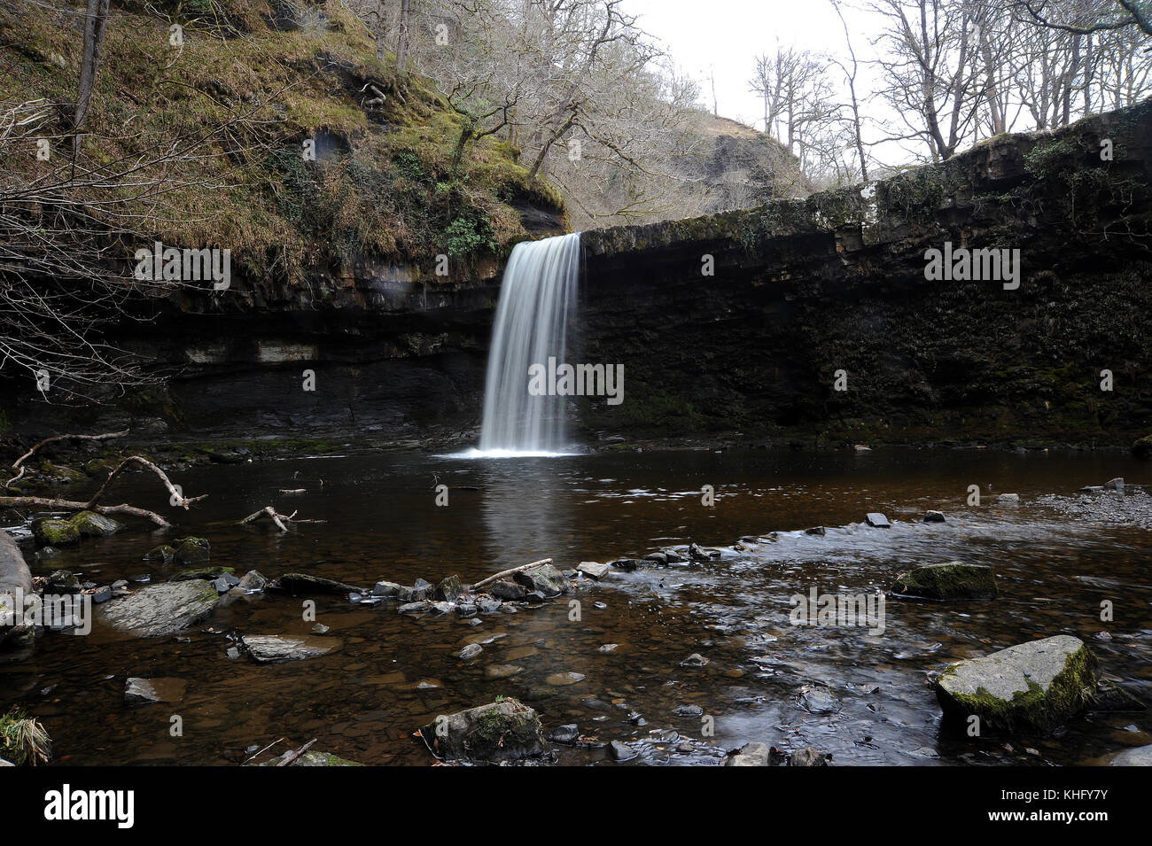 Sgwd gwladys, Afon pyrddin. Stockfoto