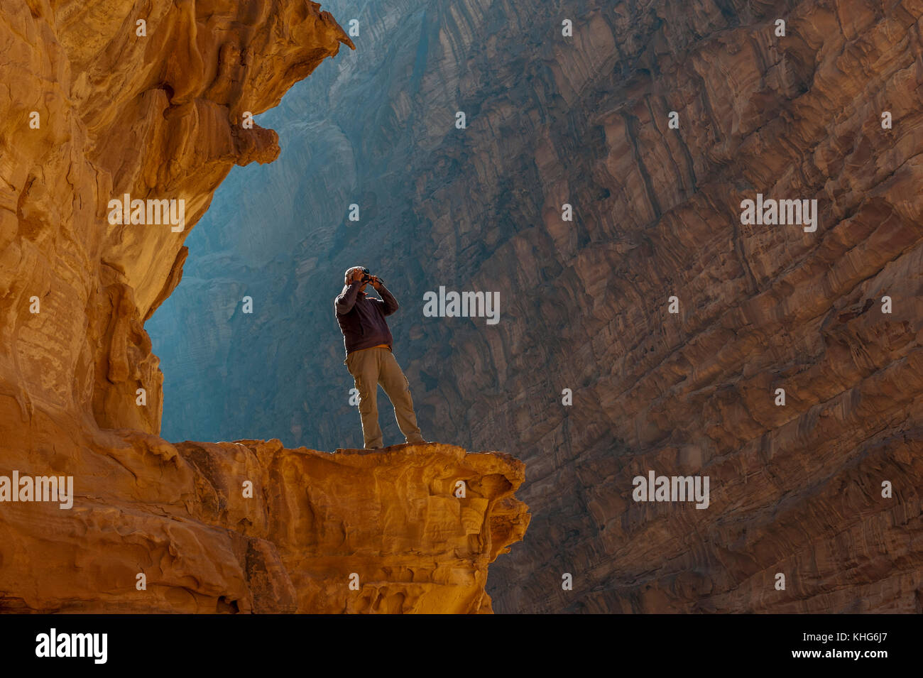 Lokalen Guide am Wadi Rum. Jordanien, Naher Osten Stockfoto