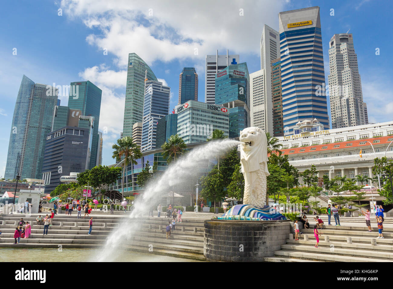 Merlion Statue In Singapur Stockfoto