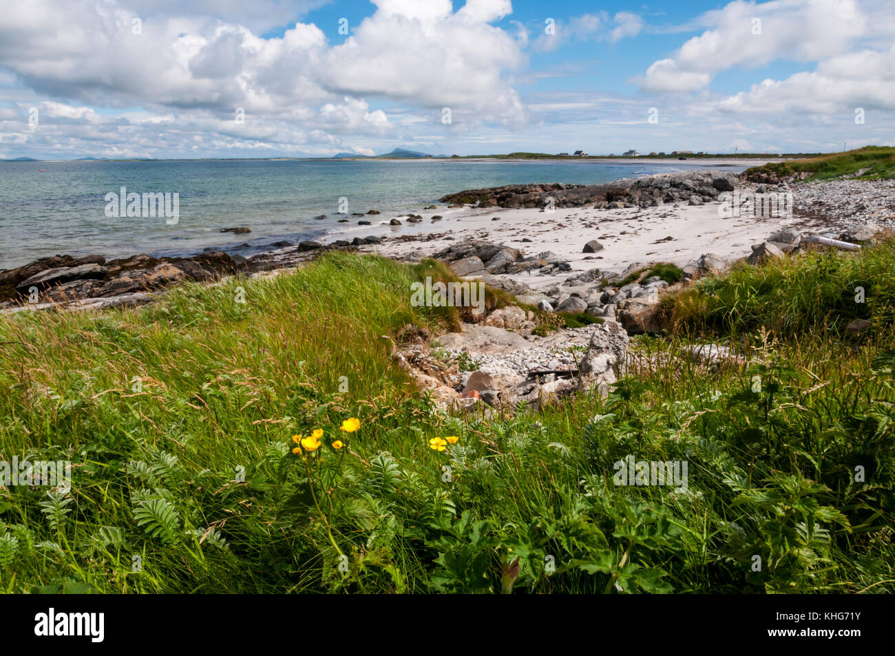Bagh a Tuath oder North Bay an der Küste von South Uist in den Äußeren Hebriden. Stockfoto