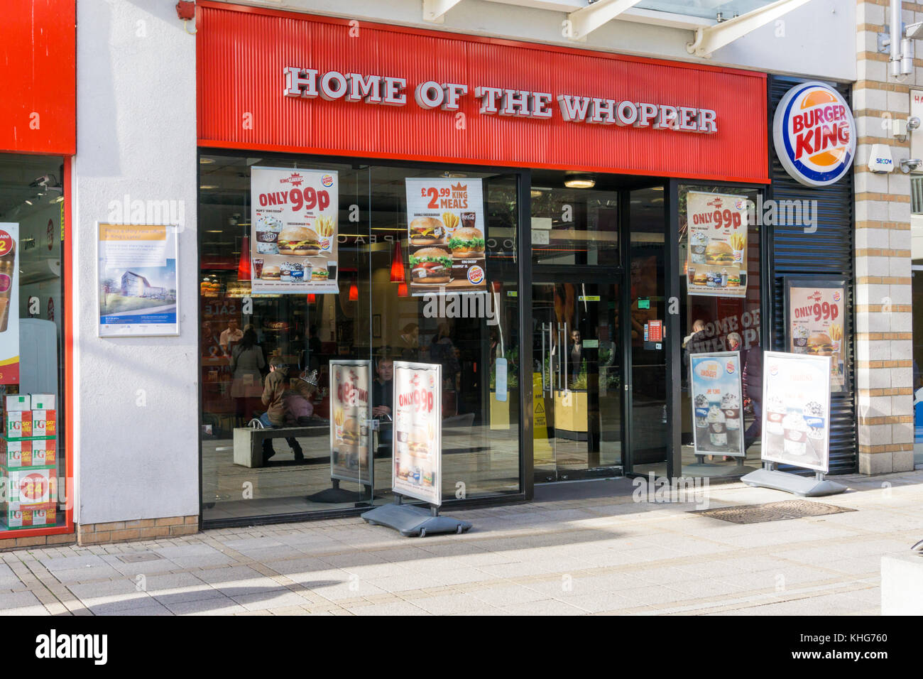 Filiale von Burger King, Heimat des Whopper Stockfoto
