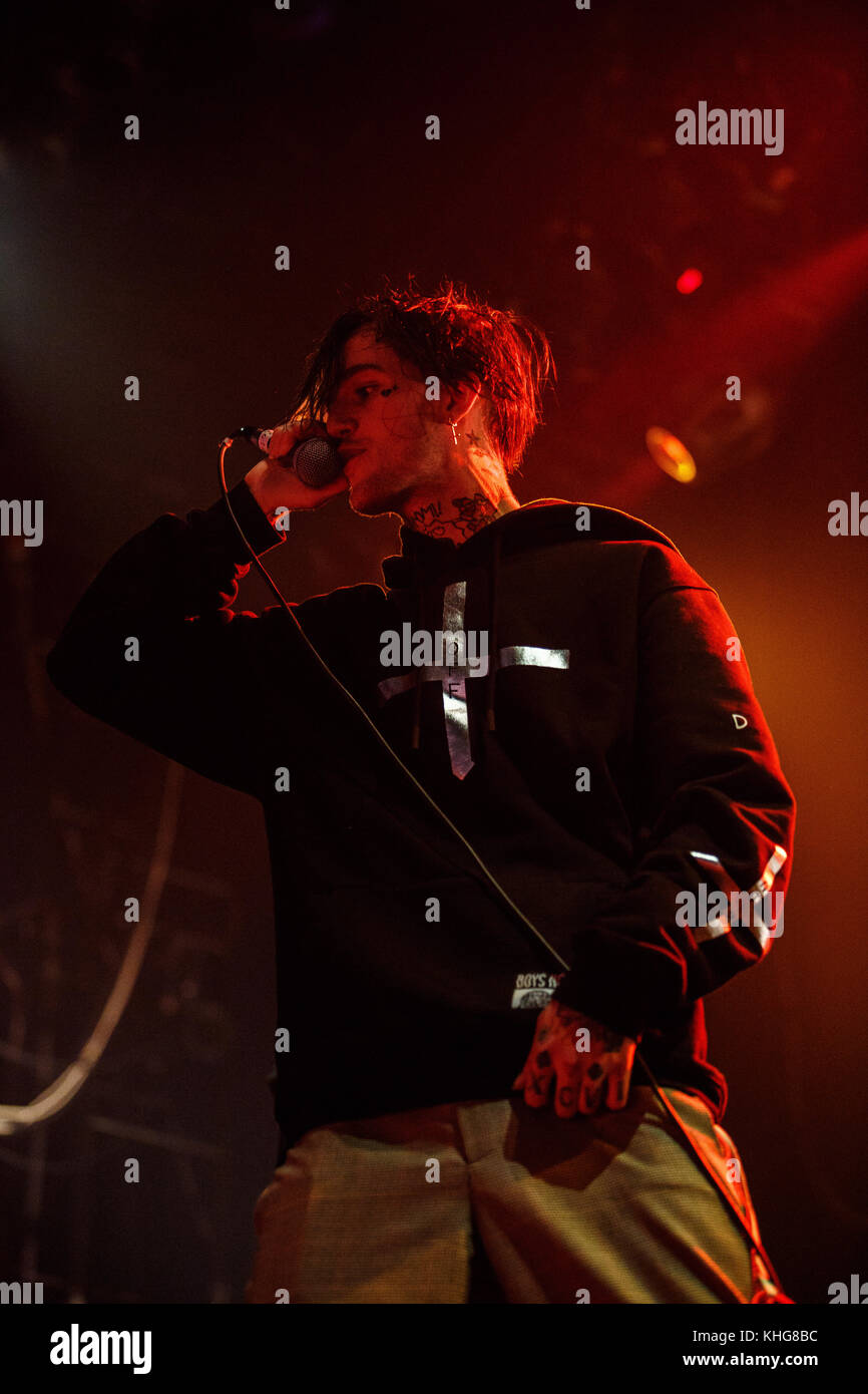 Moskau-30 MÄRZ 2017: Rapper Lil Peep Konzert in Night Club. Porträt des ...