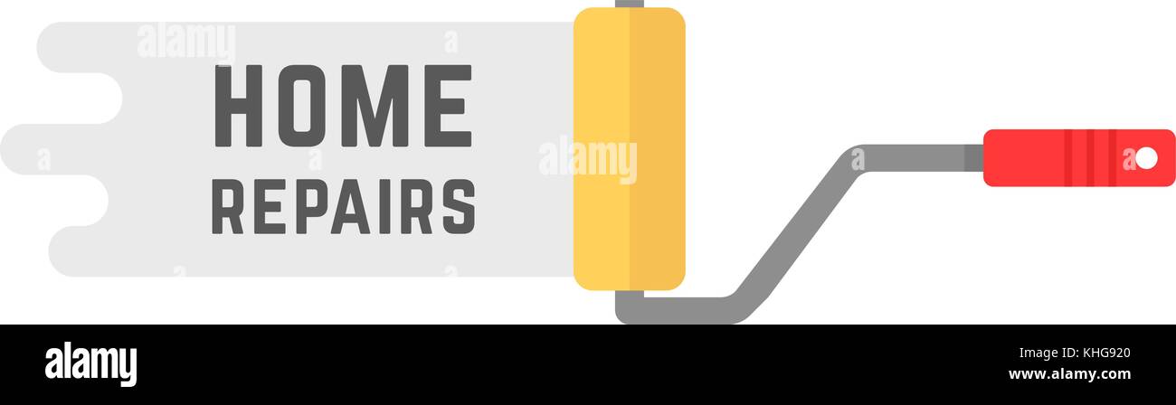 Home Reparaturen logo mit Rolle Stock Vektor