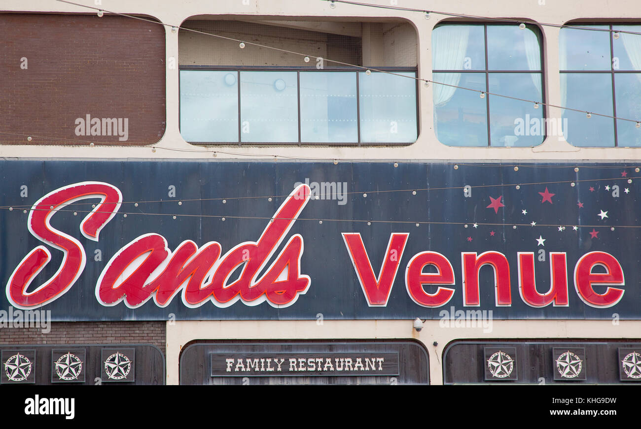 England, Lancashire, Blackpool, sands Strandpromenade Touristenattraktion Veranstaltungsort. Stockfoto