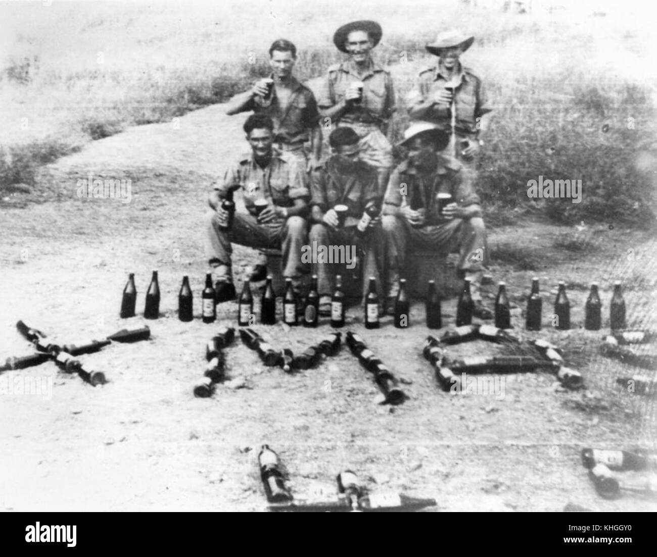 1 178275 Weihnachten Getränke an der Vorderseite, Neuguinea, 1945 Stockfoto