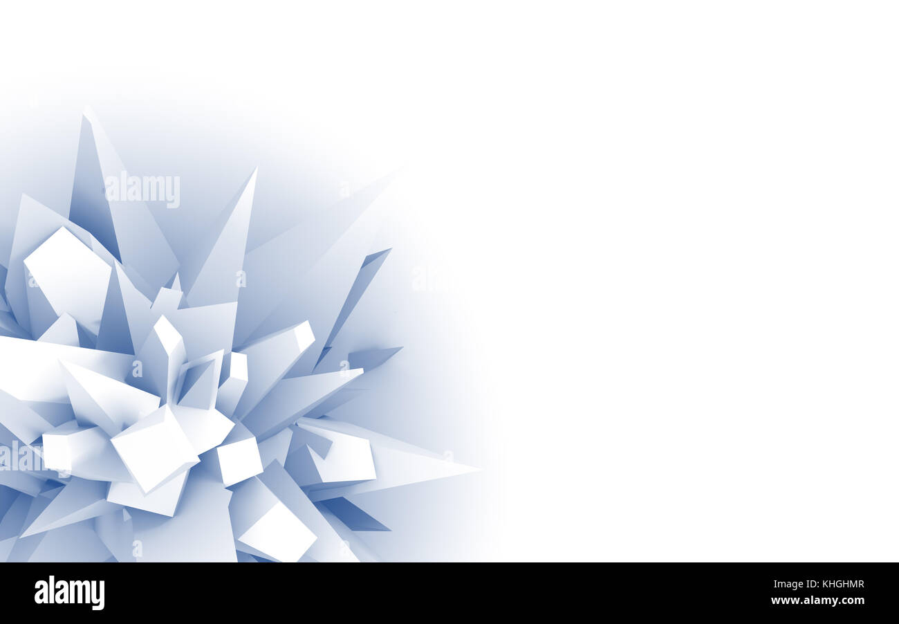 Geschenkkarte mit 3d weiß abstrakte Blume Stockfoto