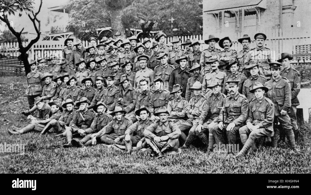 2 161739 Gruppe von Soldaten aus dem Zweiten Weltkrieg zurück I und die Kangaroo Point Lazarett, Brisbane, 1917 zugelassen Stockfoto