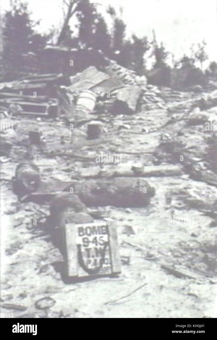 Nicht detonierte 9,45 inchMortarBomb Stockfoto