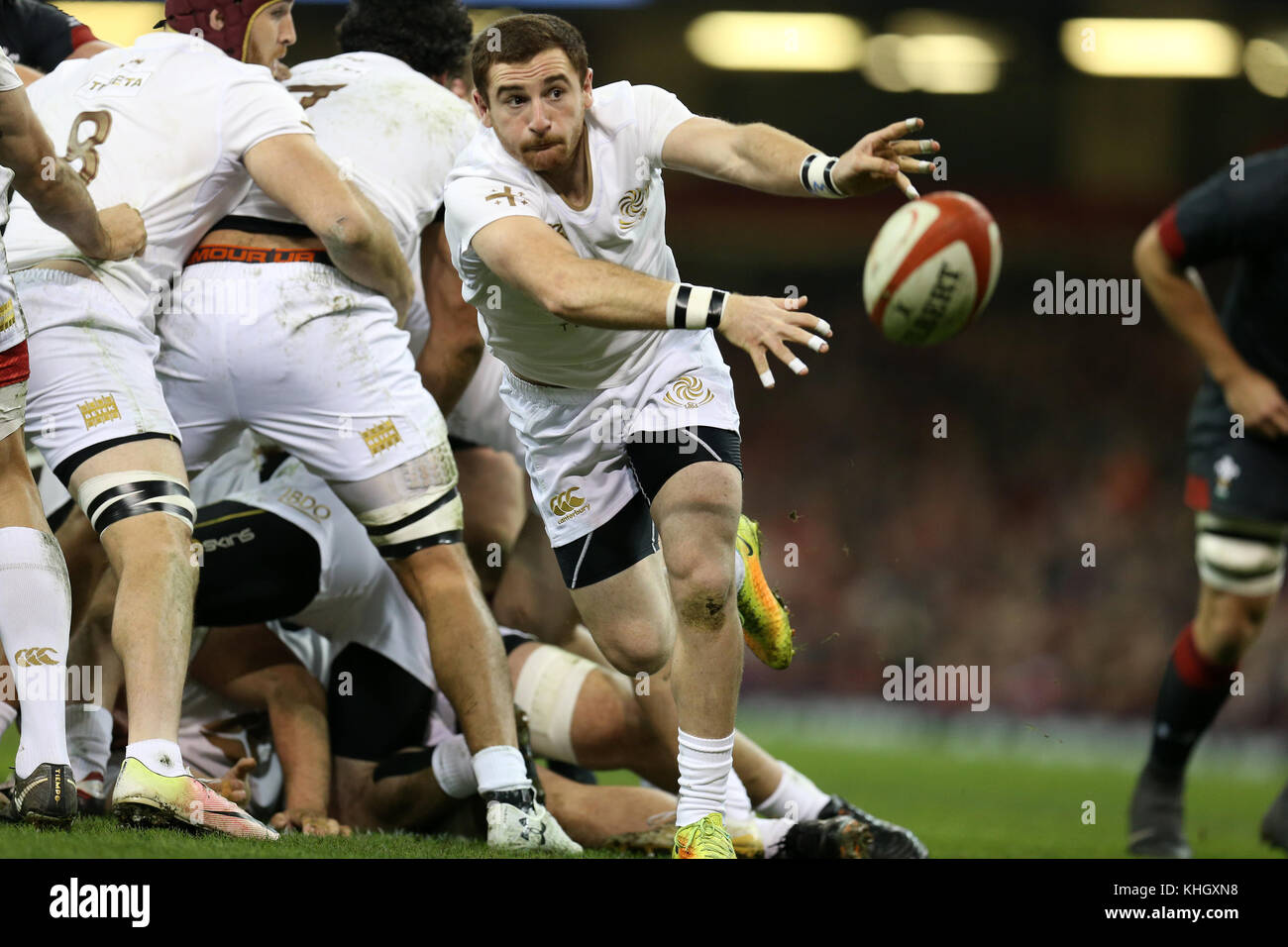 Cardiff, Großbritannien. 18 Nov, 2017. vasil lobzhandidze von Georgien in Aktion. Wales v Georgia, unter Rüstung Serie Herbst internationale Rugby Spiel im Fürstentum Stadium in Cardiff, Wales, Großbritannien am Samstag, den 18. November 2017. pic von der Credit: Andrew Obstgarten/alamy leben Nachrichten Stockfoto