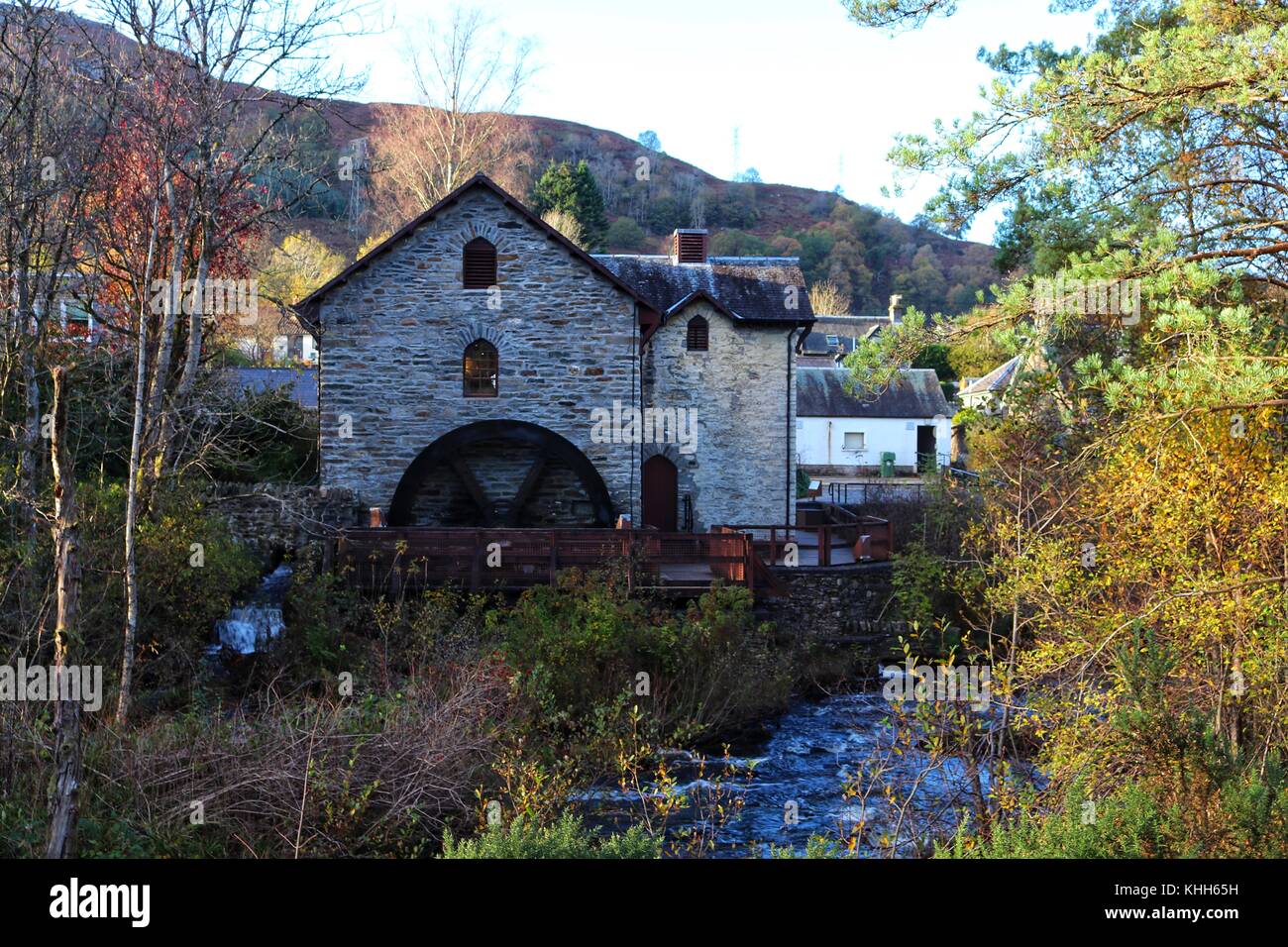Fällt der Dochart Wasserfall, Killin, Schottland Stockfoto