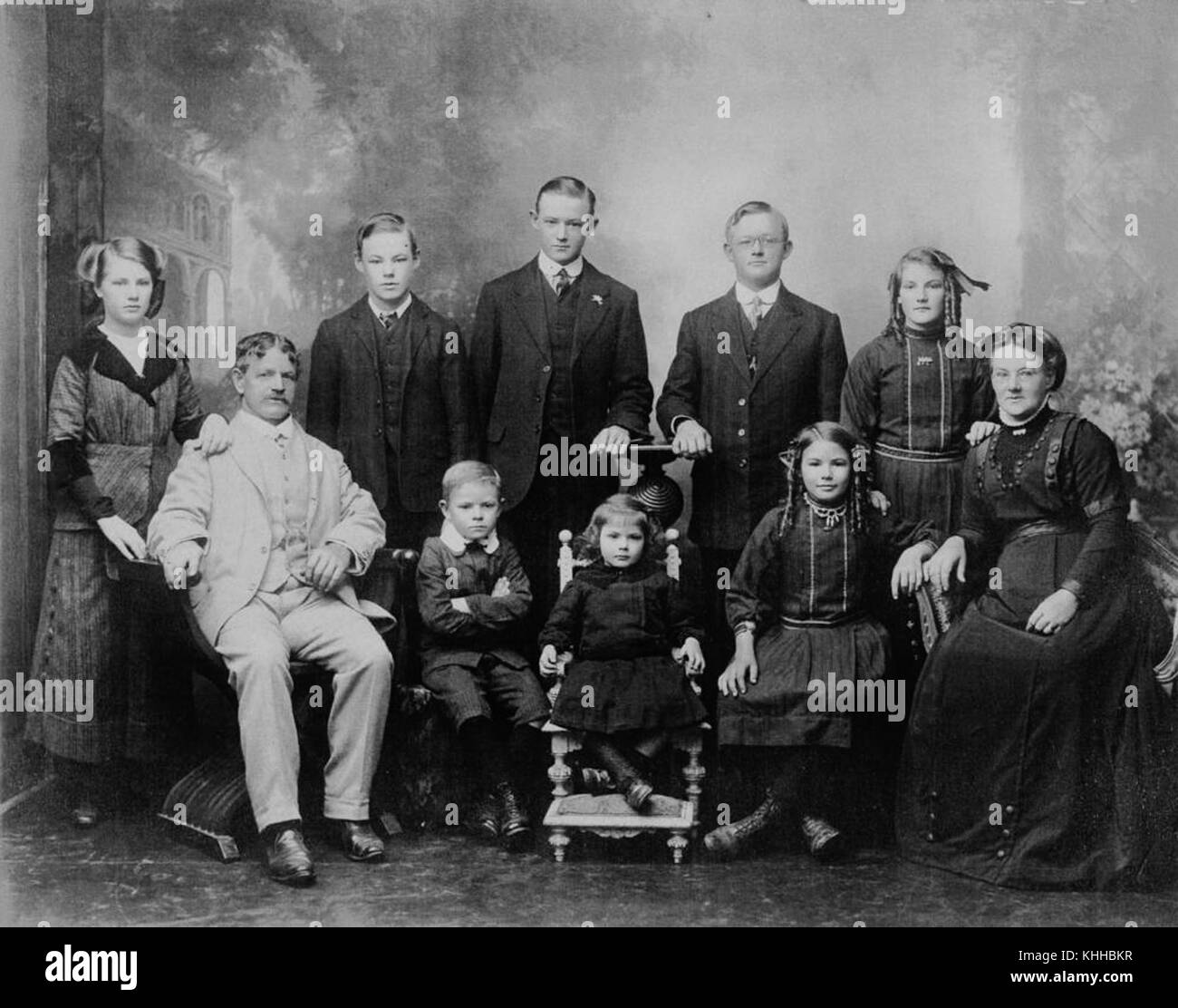 1 161401 William Young, seine Frau Elizabeth Hastings (geborene McLean) und ihre Familie, Ca. 1912 Stockfoto