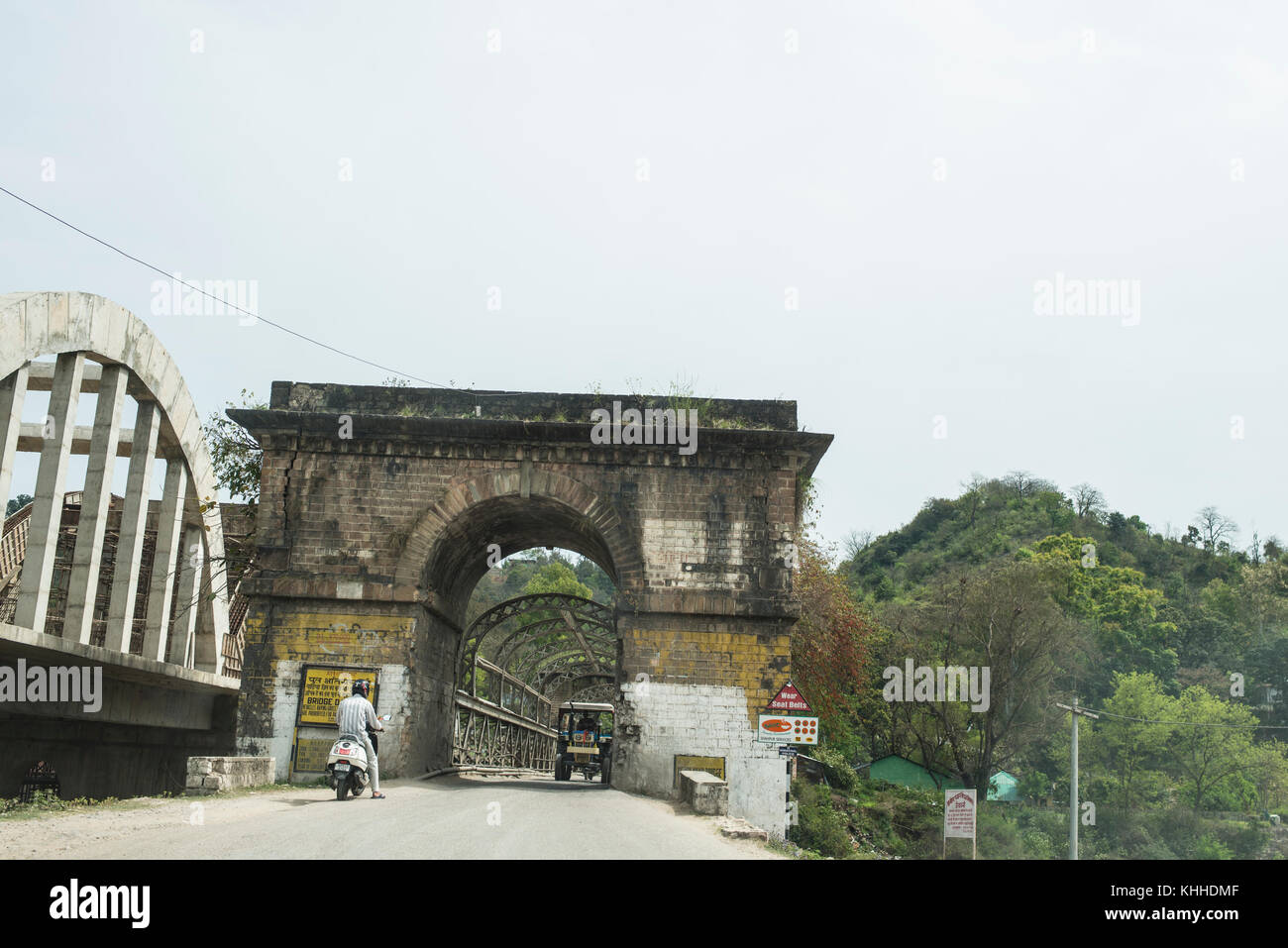 Bridge, Himchal Pradesh, Indien Stockfoto