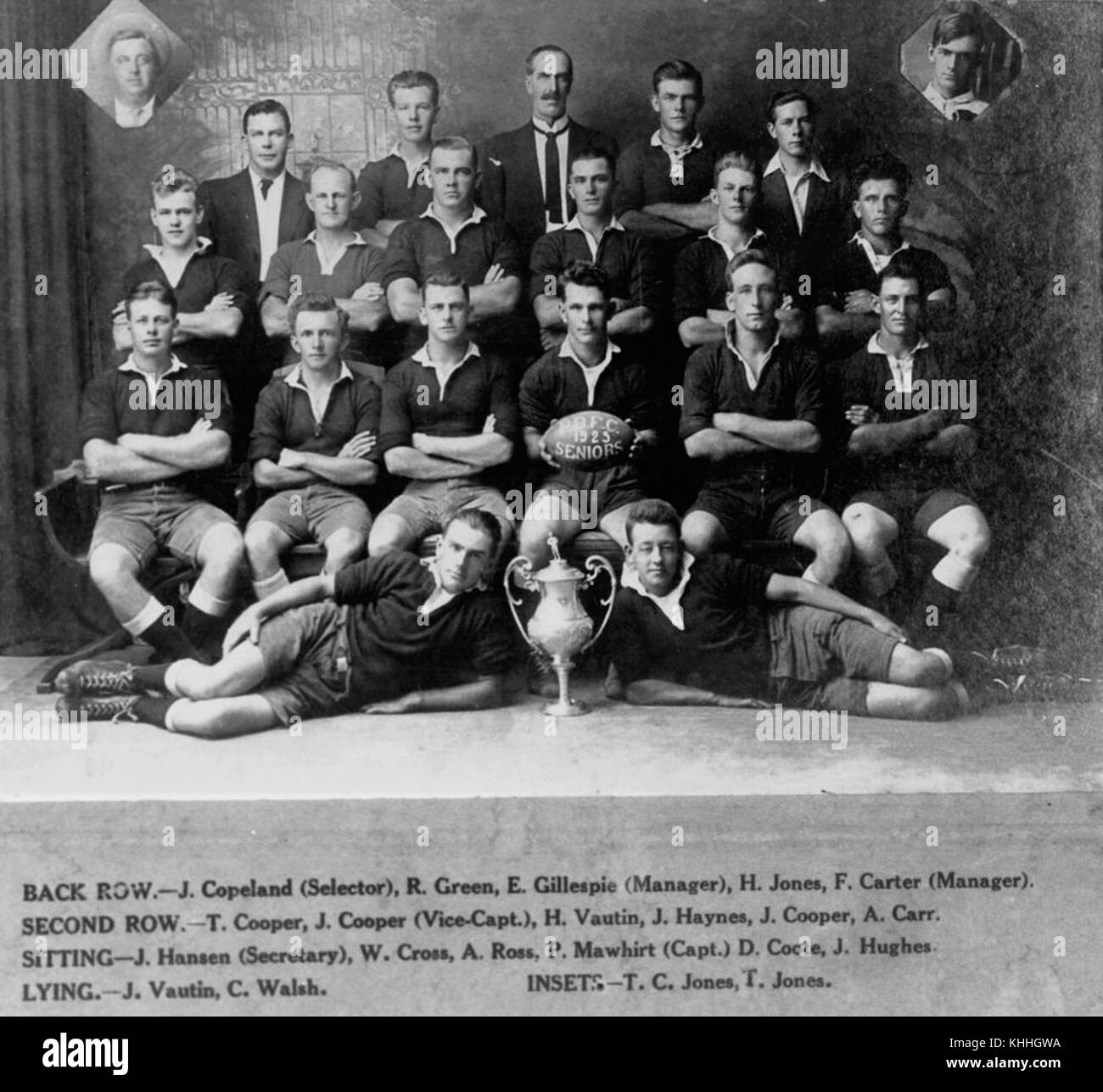 1 85524 Port Denison Senioren, Gewinner des Charity Cup, 1925 Stockfoto