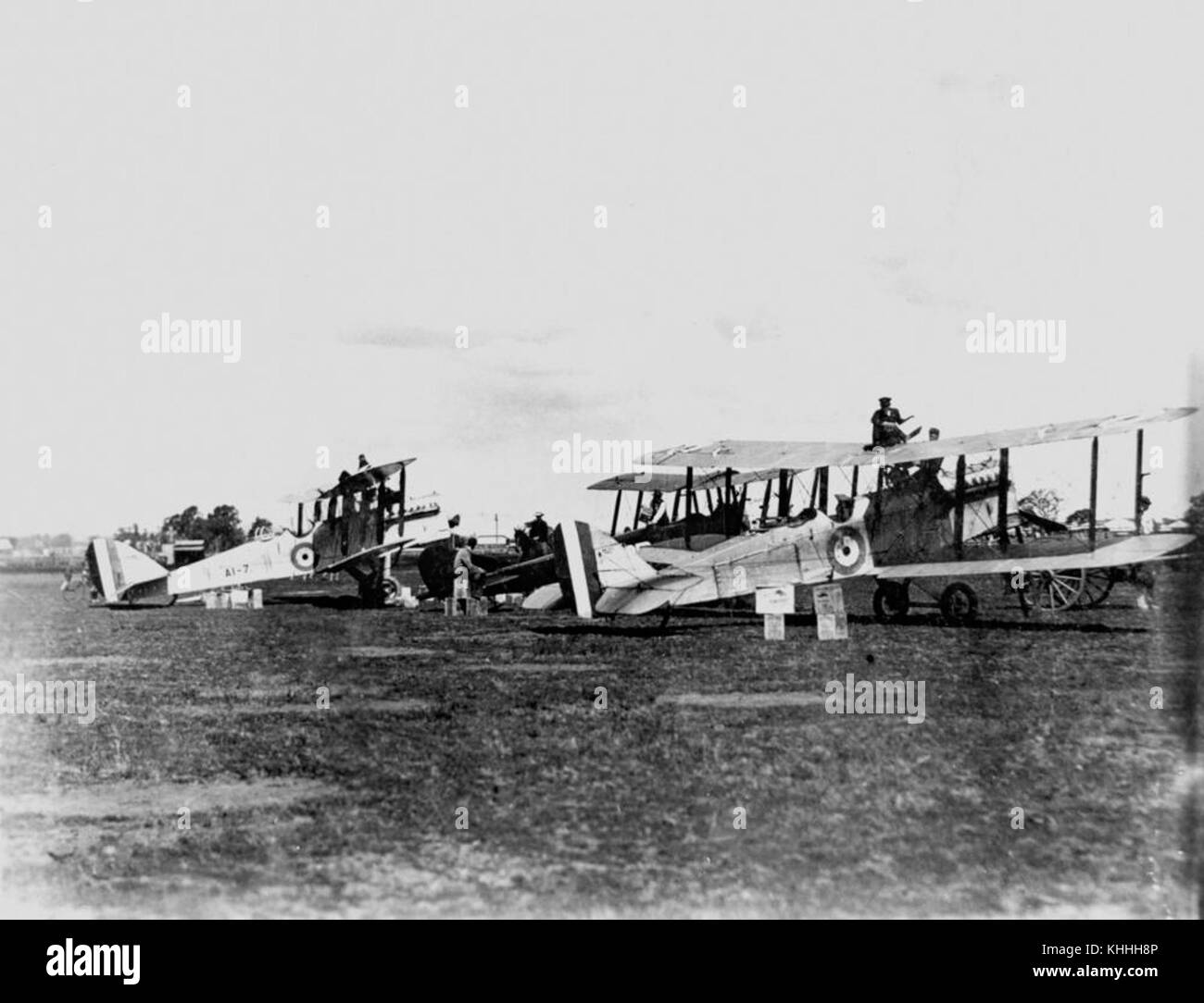 2 189475 Drei Doppeldecker mit der raaf Insignia auf dem Rumpf, Brisbane, 1924 Stockfoto