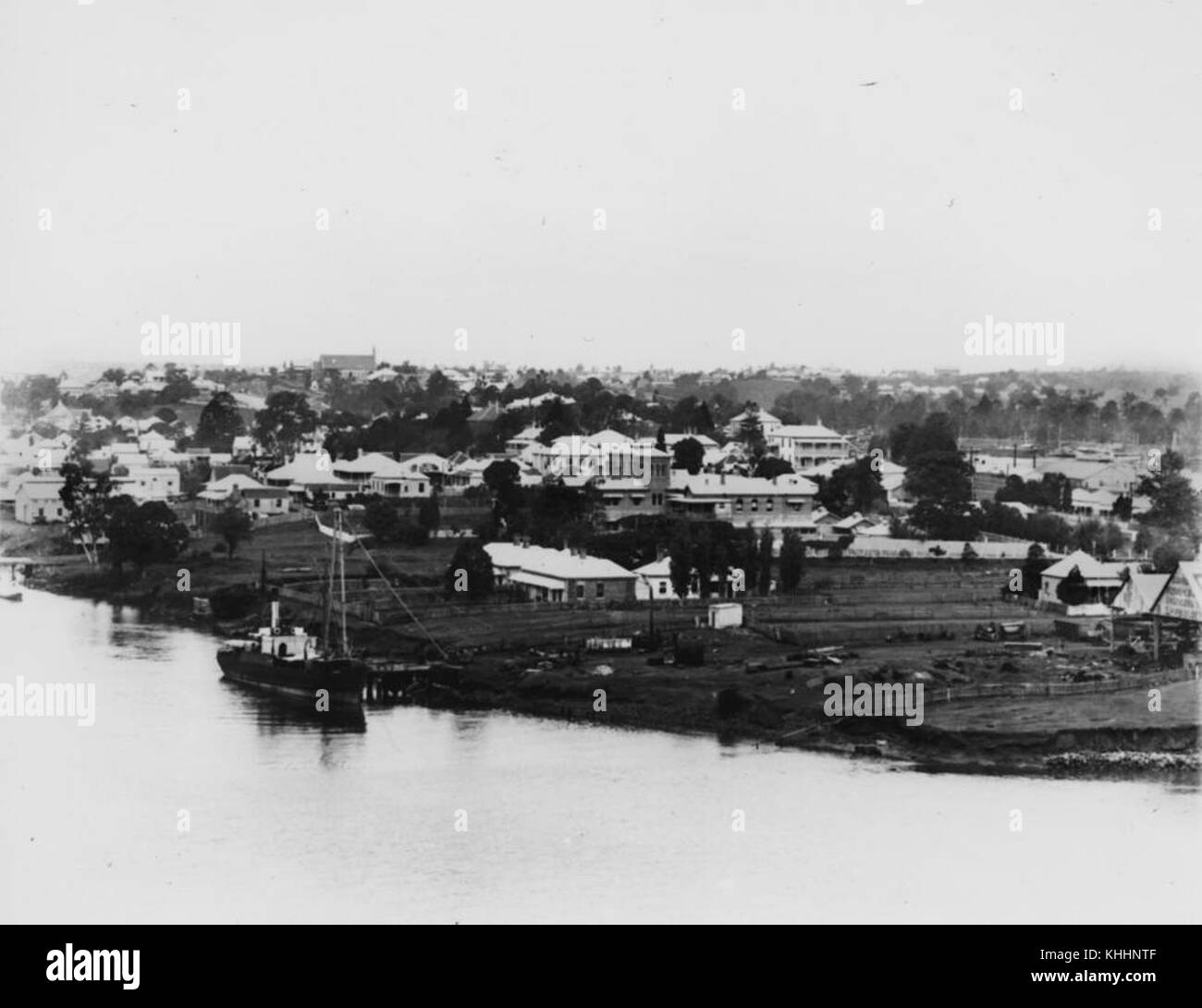 1 173999 Blick auf Kangaroo Point, St. Mary's Church, auf einem Hügel, Ca. 1904 Stockfoto