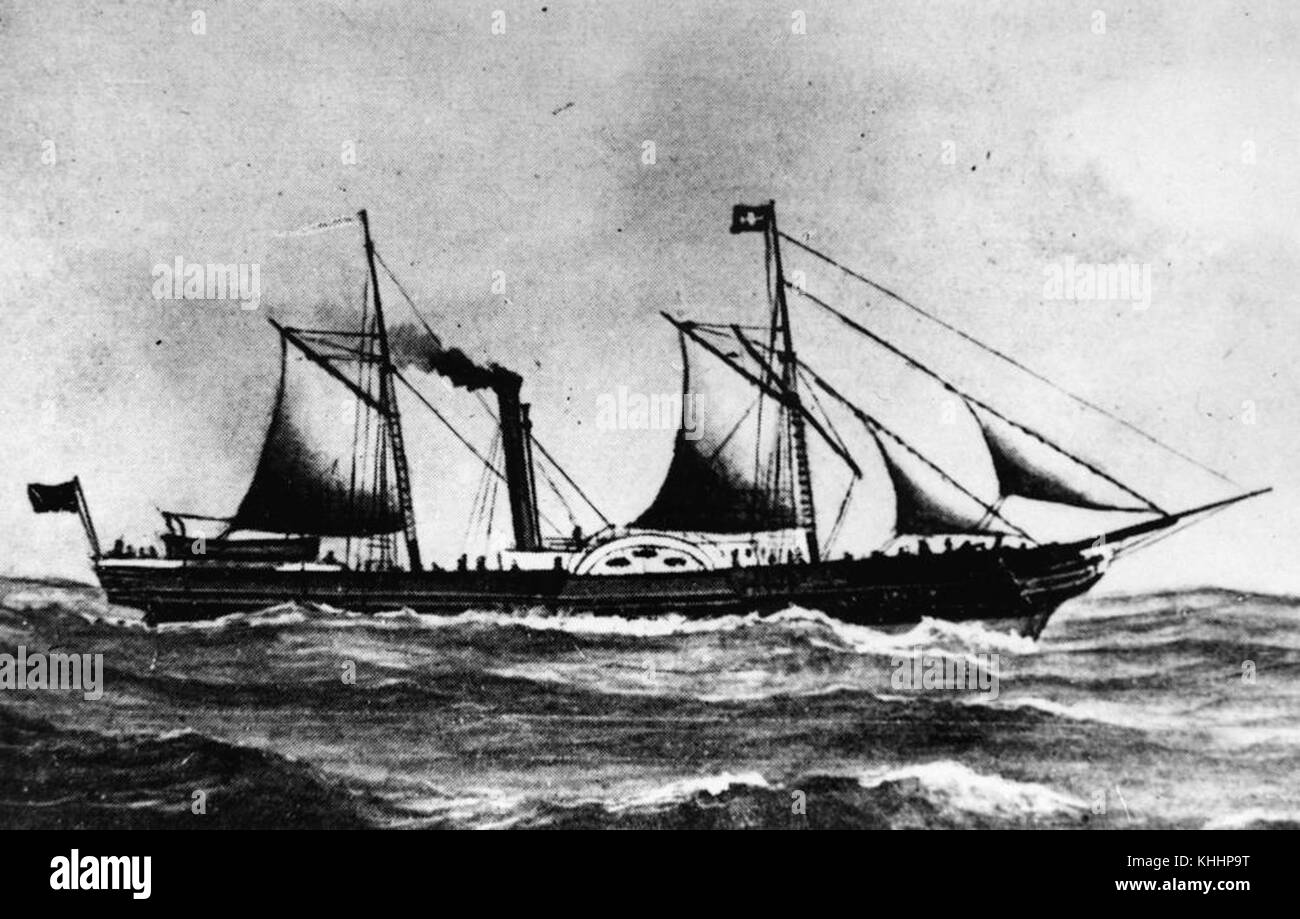 Die „William the Fourth“ war ein Schiff aus dem 19. Jahrhundert, das in der britischen Flotte einen beachtlichen Dienst erbrachte. Dieses Bild zeigt seine historische Rolle in der maritimen Geschichte und spiegelt sein Design und seine Tätigkeit während seiner aktiven Jahre wider. Stockfoto